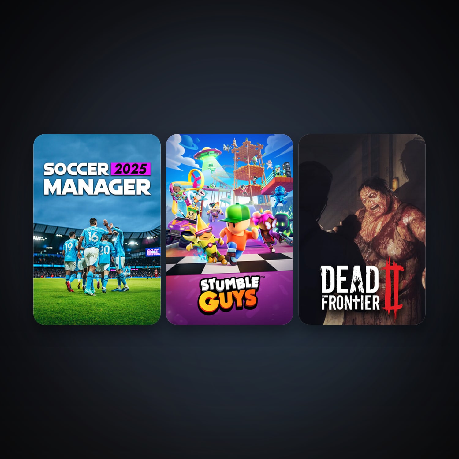 Dead Frontier 2 + Stumble Guys, 8 games, clean — HabibiAccounts