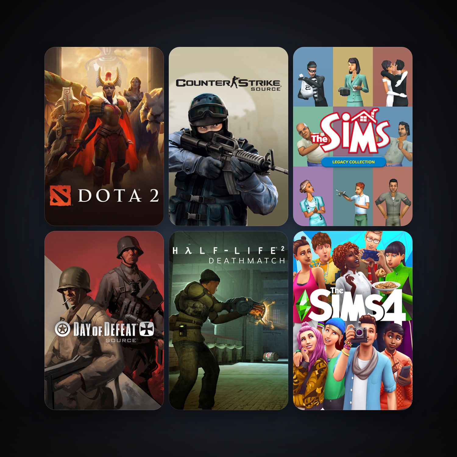 Counter-Strike: Source + Day of Defeat: Source, 7 games, clean — HabibiAccounts