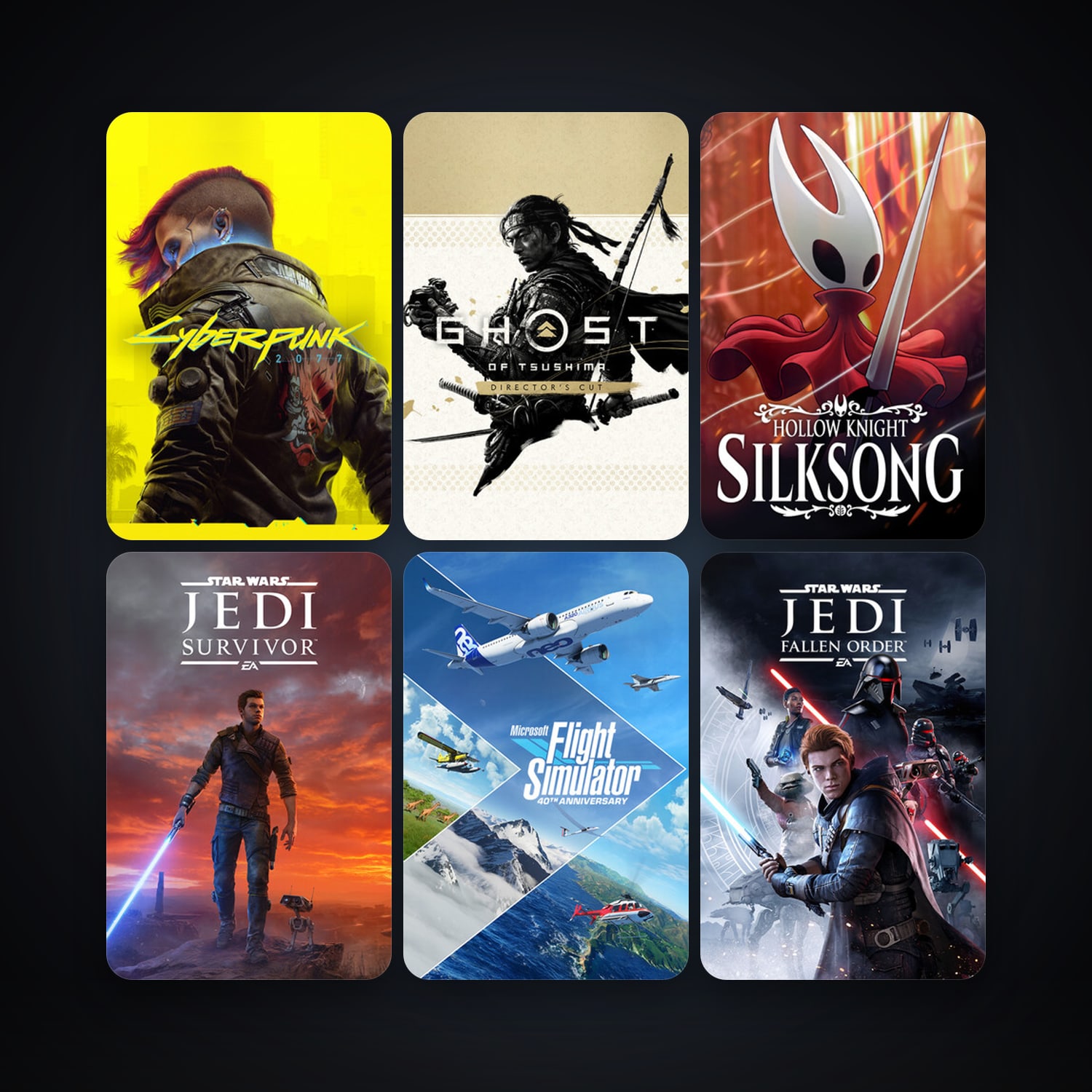 Hollow Knight: Silksong + Cyberpunk 2077, 11 games, clean — HabibiAccounts