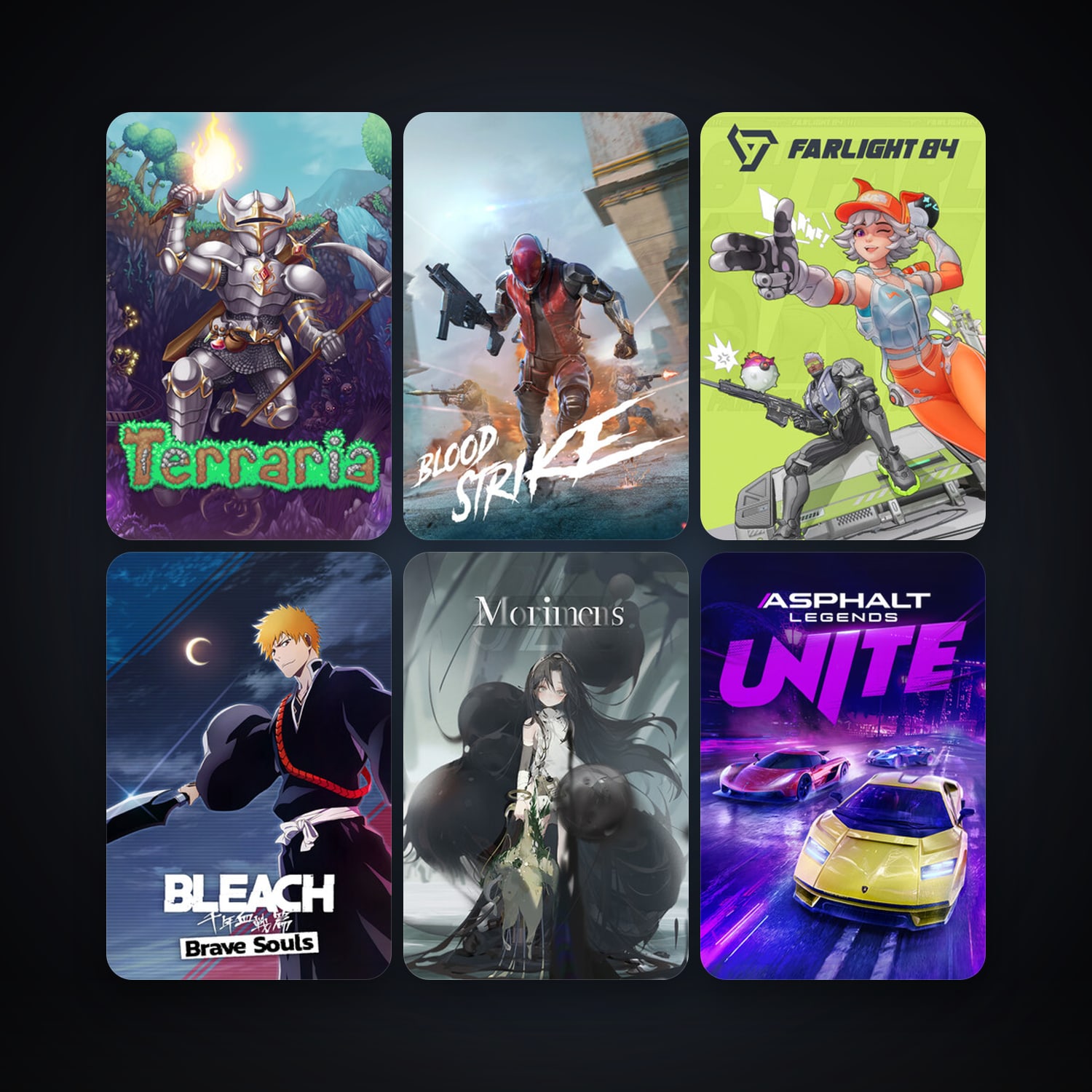 Terraria + BLEACH Brave Souls, 12 games, clean — HabibiAccounts