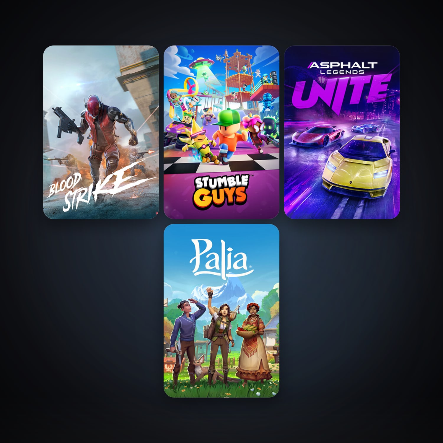 Stumble Guys + Asphalt Legends Unite, 4 games, clean — HabibiAccounts