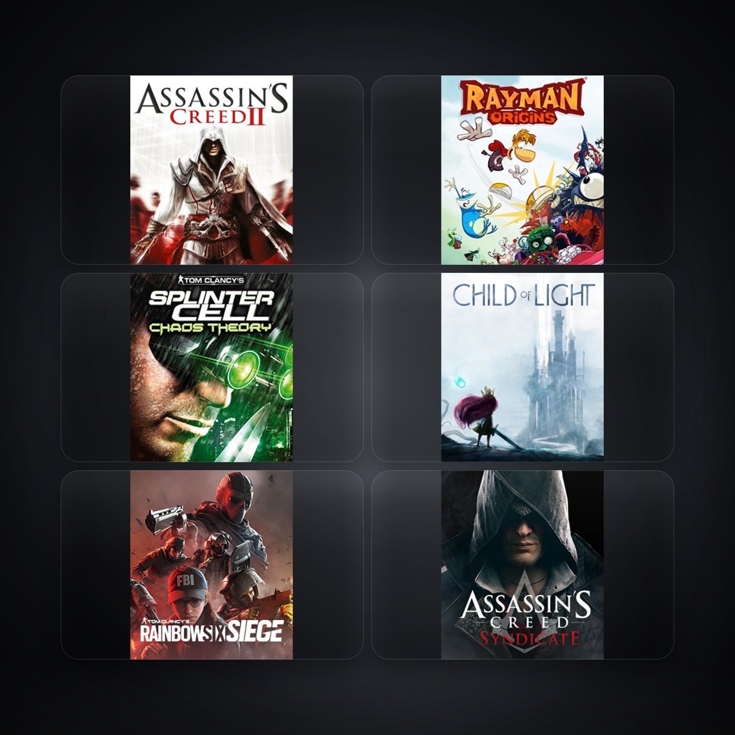 Ubisoft Assassin's Creed II + Rayman Origins — MX — 8 games — HabibiAccounts
