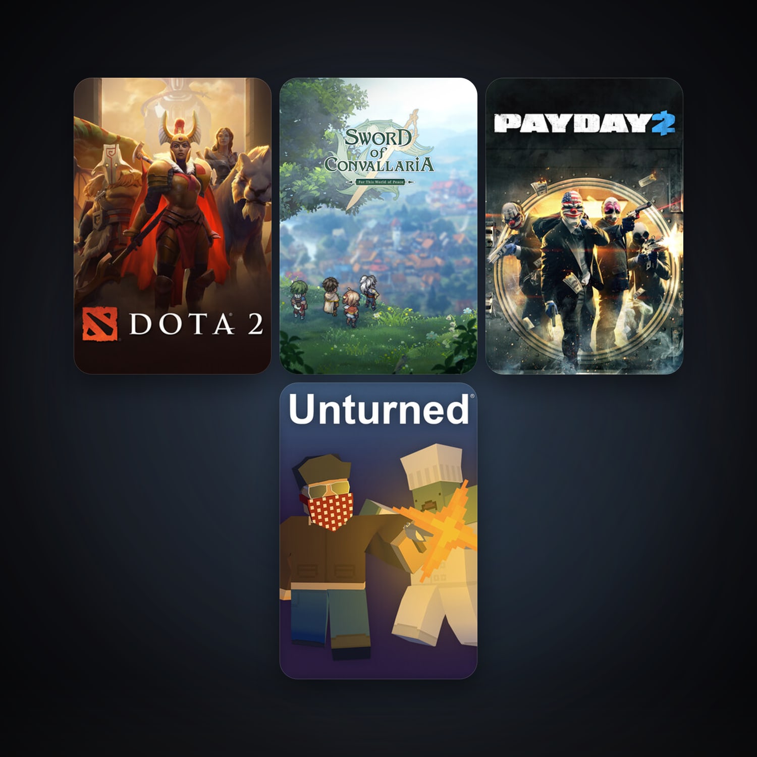Dota 2 + PAYDAY 2, 6 games, clean — HabibiAccounts
