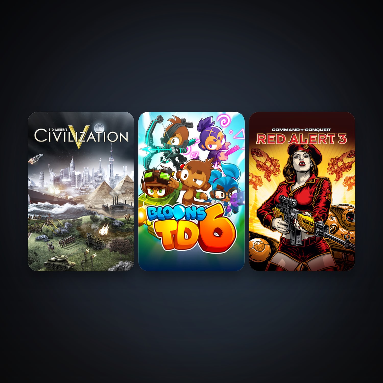 Sid Meier's Civilization V + Command & Conquer: Red Alert 3, 3 games, clean — HabibiAccounts
