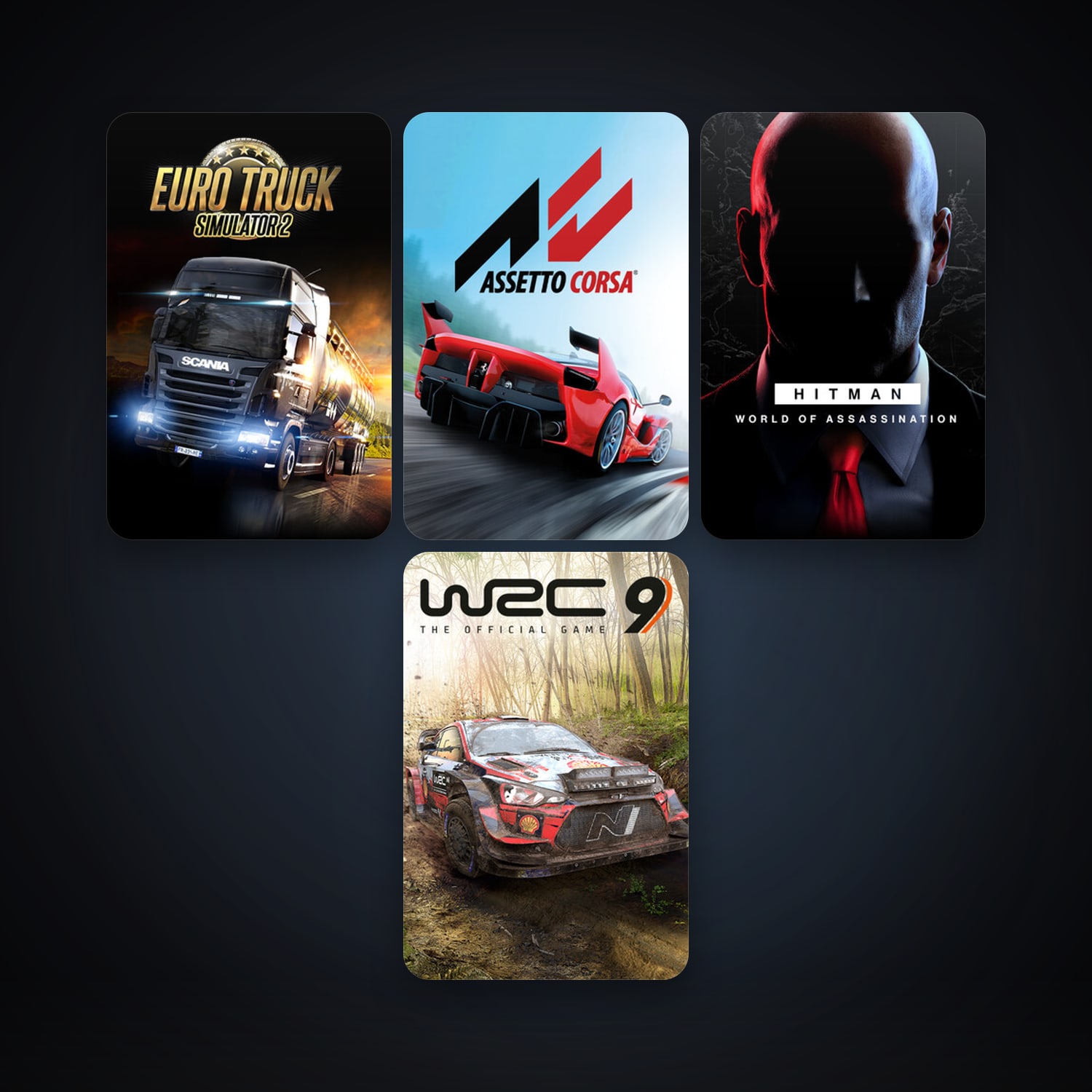 Euro Truck Simulator 2 + Assetto Corsa, 8 games, clean — HabibiAccounts