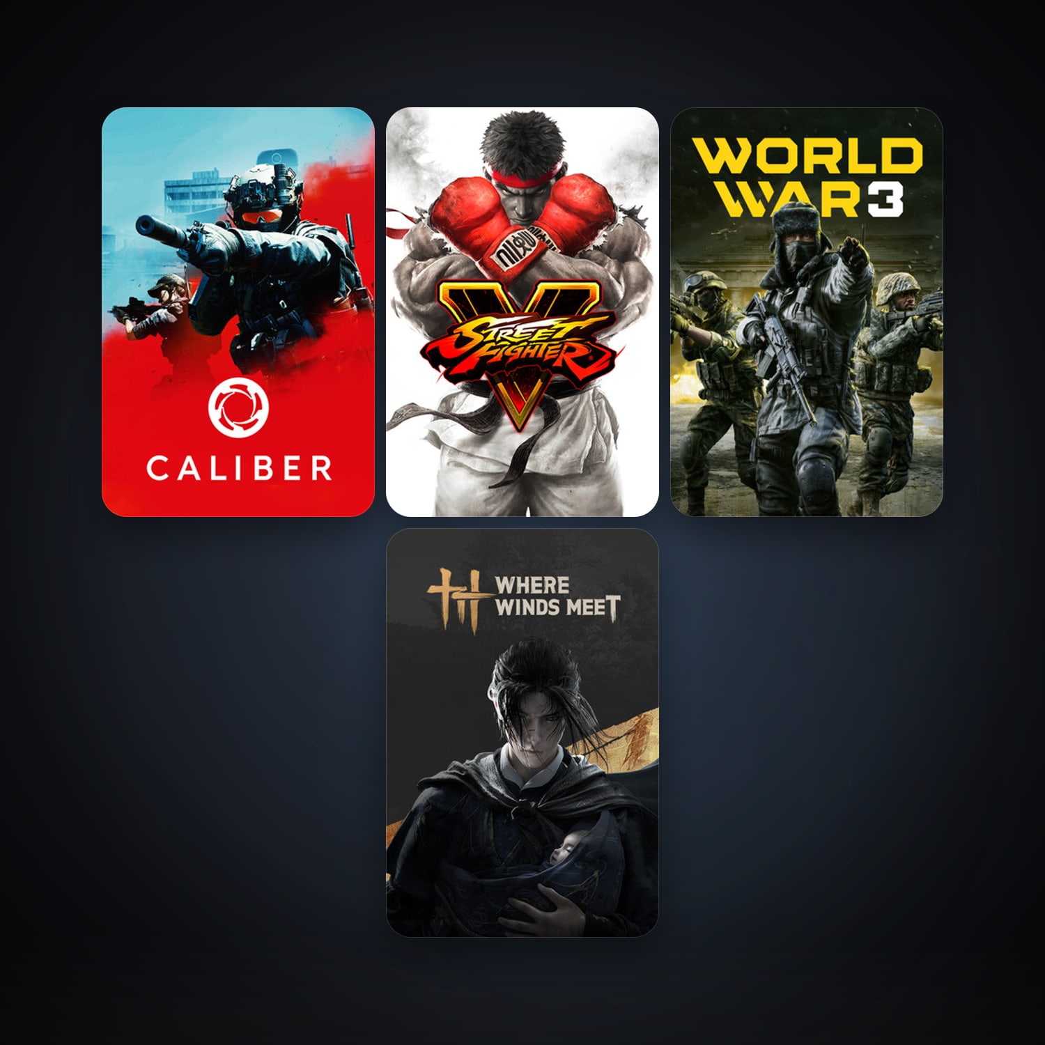Caliber + Street Fighter V, 6 games, clean — HabibiAccounts