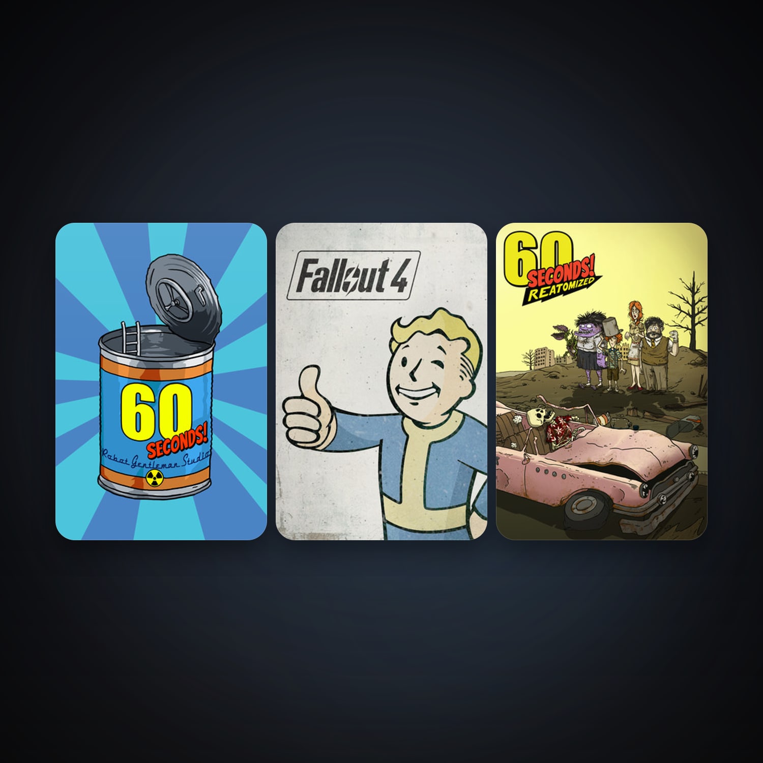 60 Seconds! + Fallout 4, 3 games, clean — HabibiAccounts