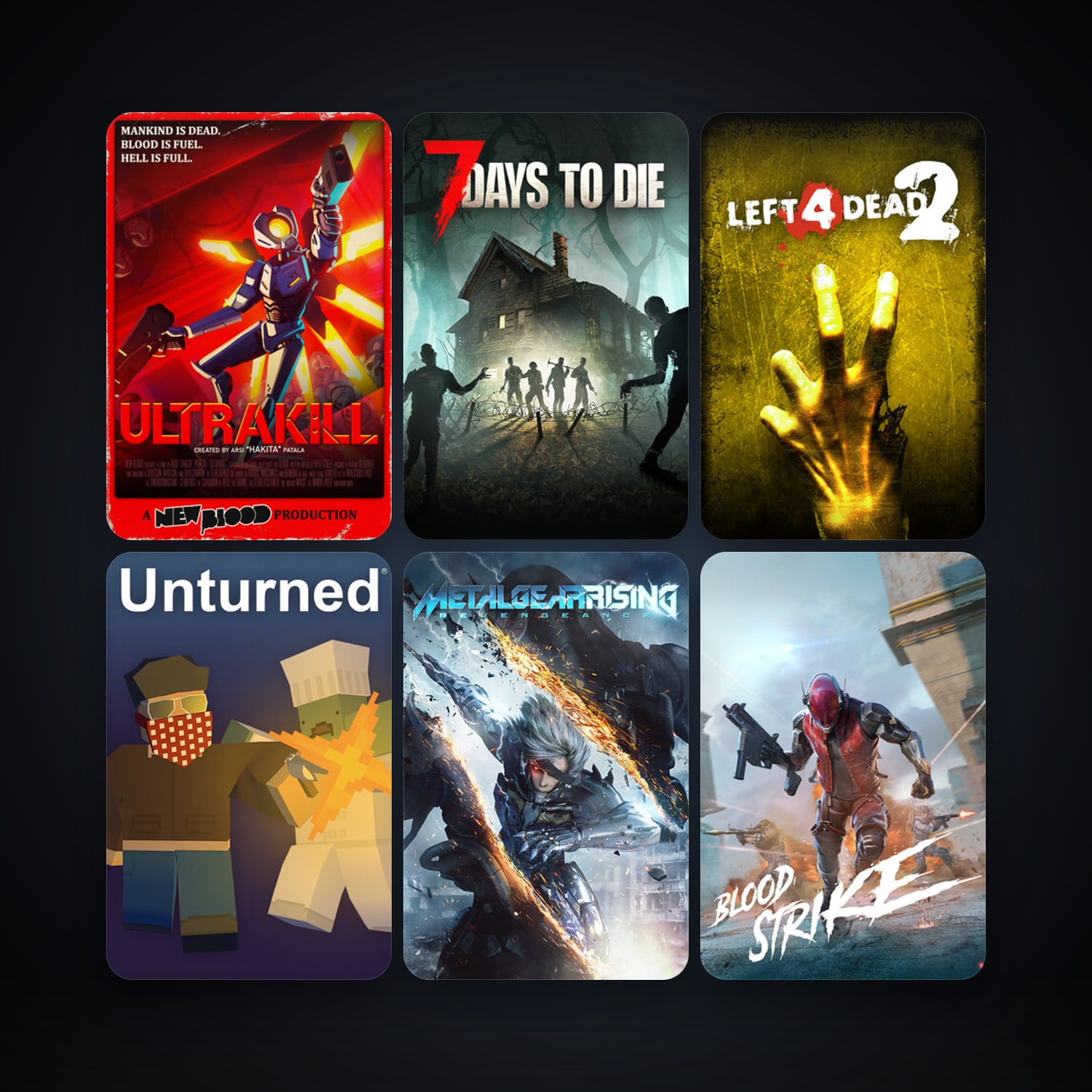 Left 4 Dead 2 + Metal Gear Rising: Revengeance, 41 games, clean — HabibiAccounts