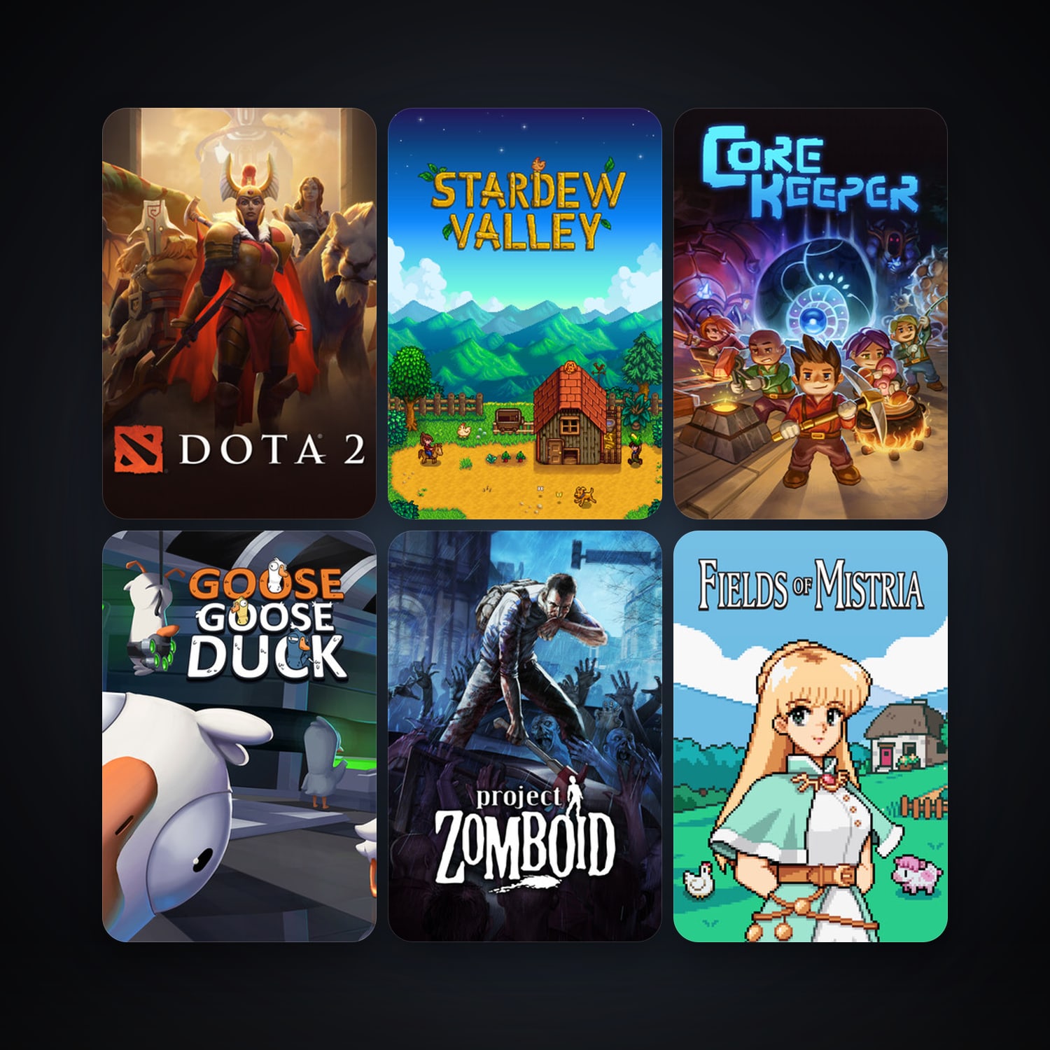 Dota 2 + Project Zomboid, 29 games, clean — HabibiAccounts