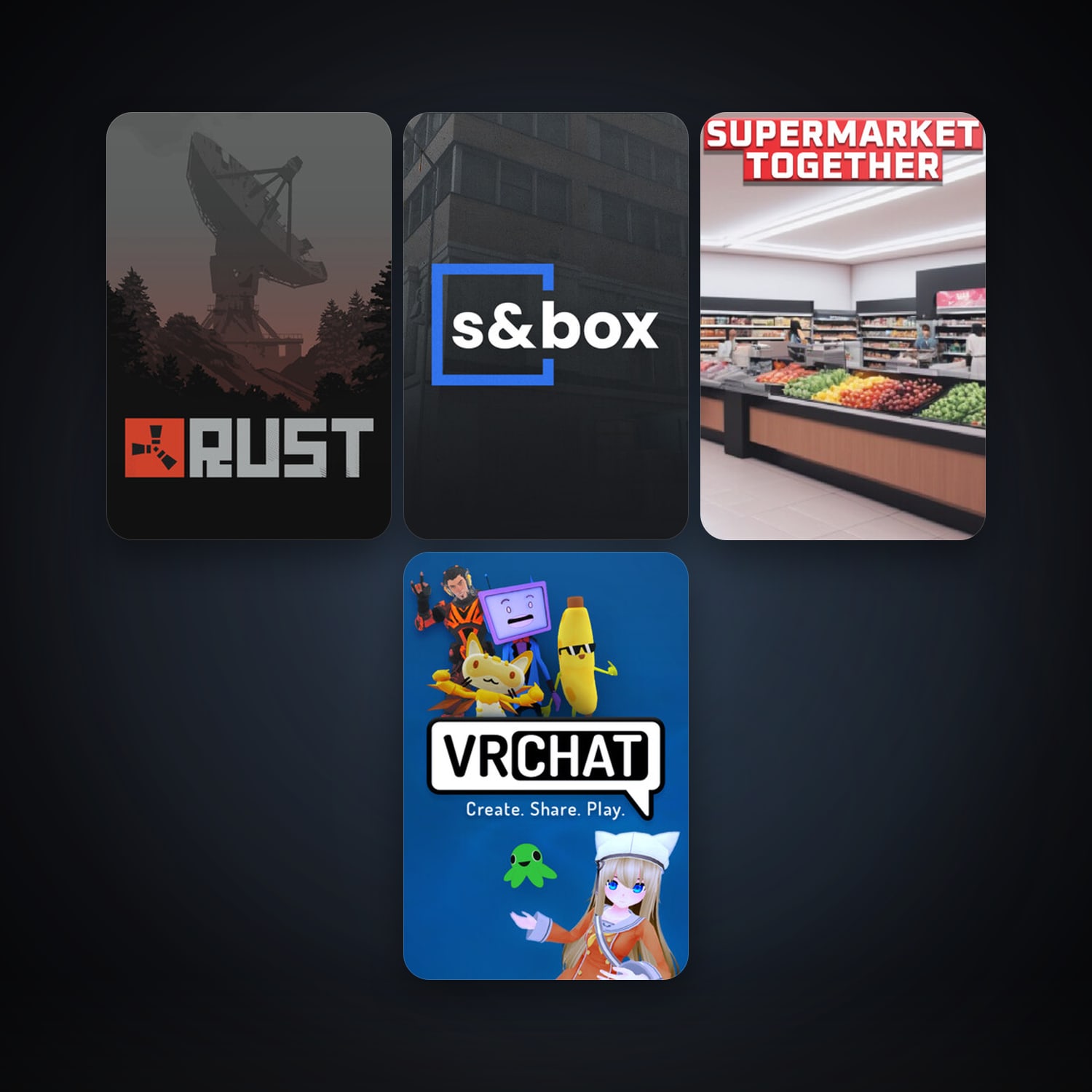 Rust + VRChat, 8 games, clean — HabibiAccounts