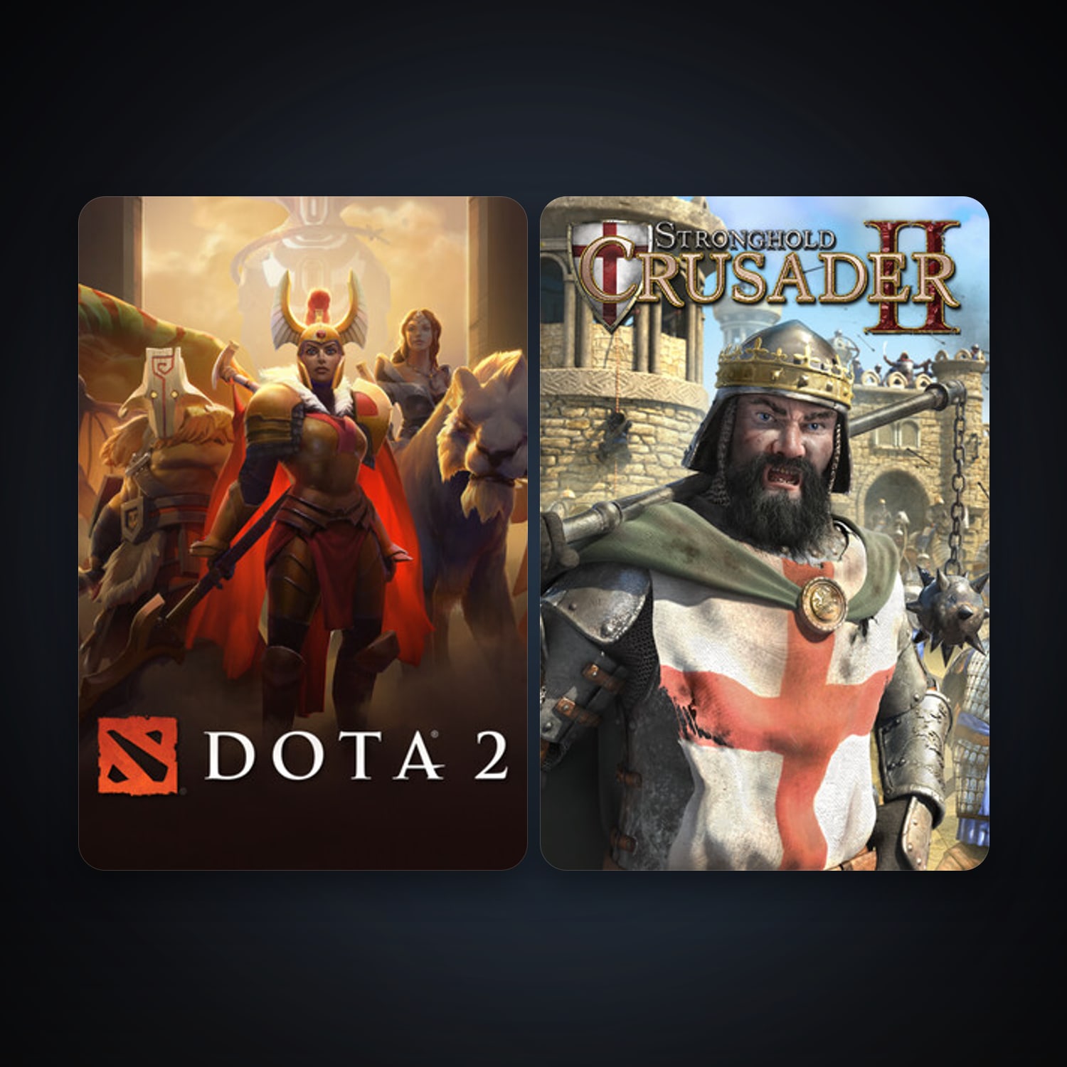 Dota 2 + Stronghold Crusader 2, 2 games, clean — HabibiAccounts