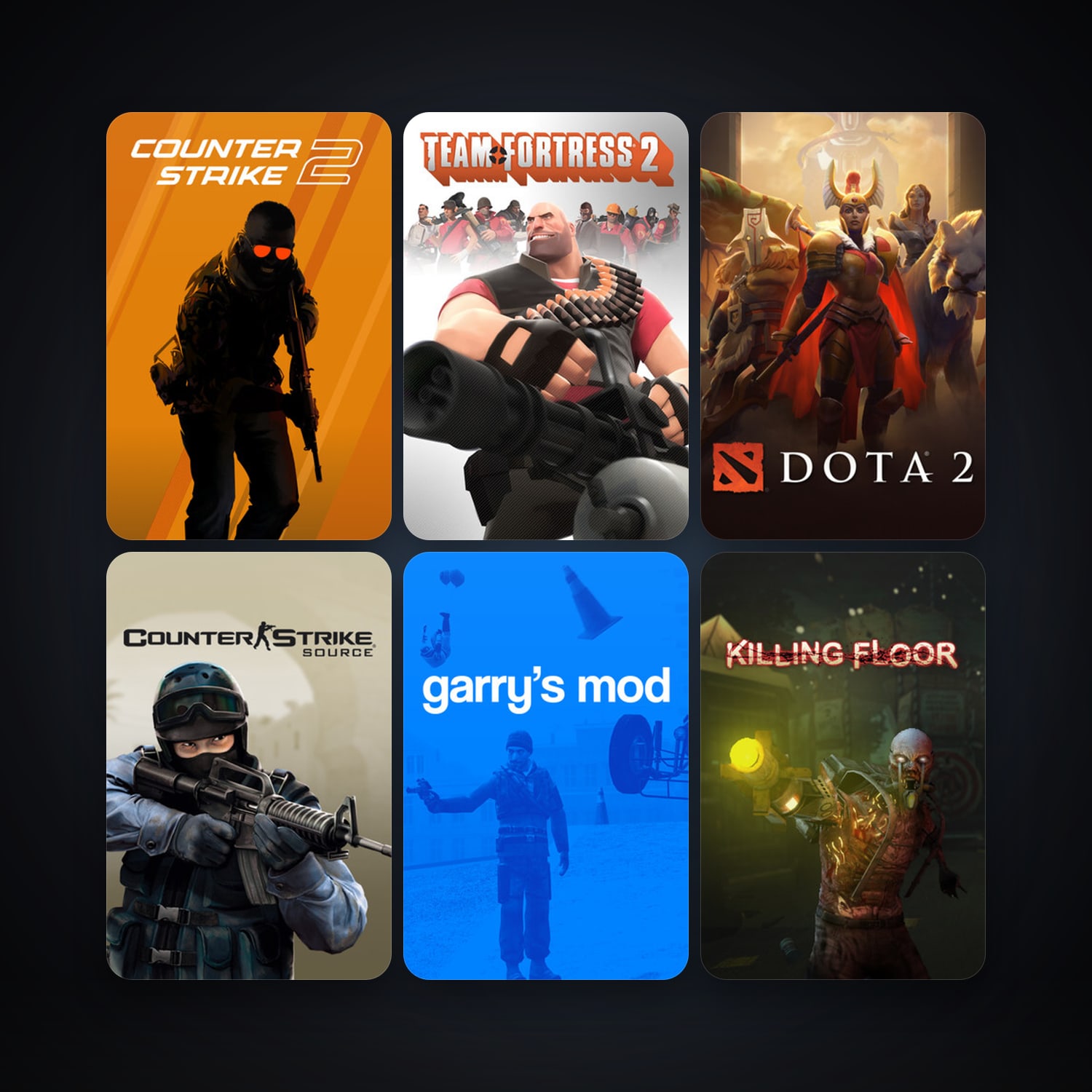 Counter-Strike: Source + Team Fortress 2, 70 games, Steam 21, clean — HabibiAccounts