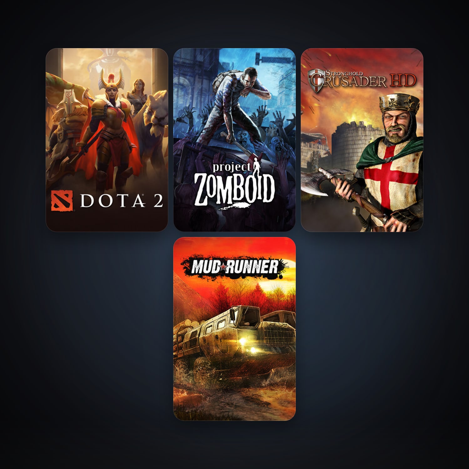 Dota 2 + Stronghold Crusader HD, 5 games, clean — HabibiAccounts