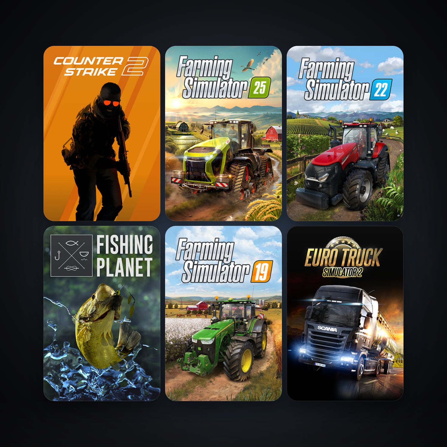 CS2 Prime + Euro Truck Simulator 2, 18 games, clean — HabibiAccounts