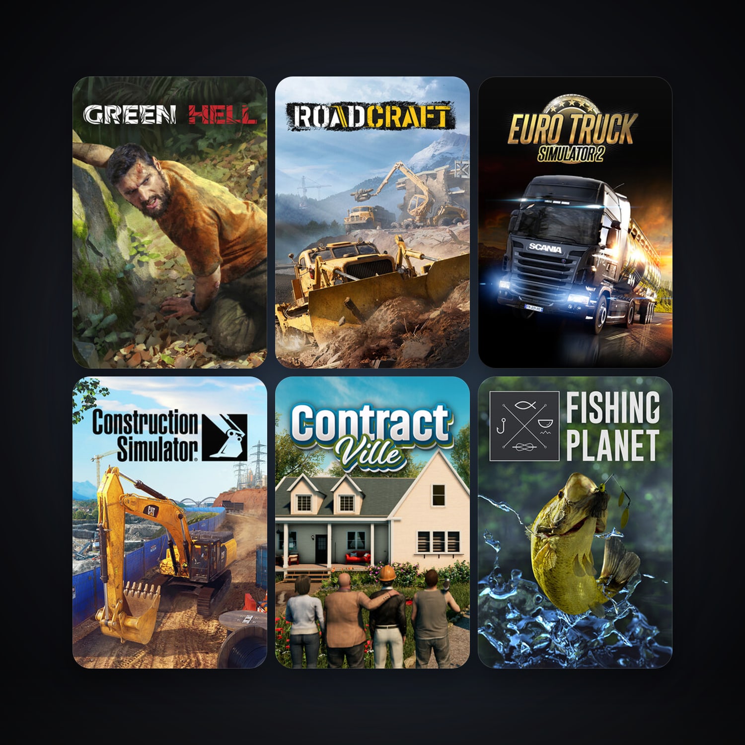 Euro Truck Simulator 2 + Fishing Planet, 32 games, clean — HabibiAccounts