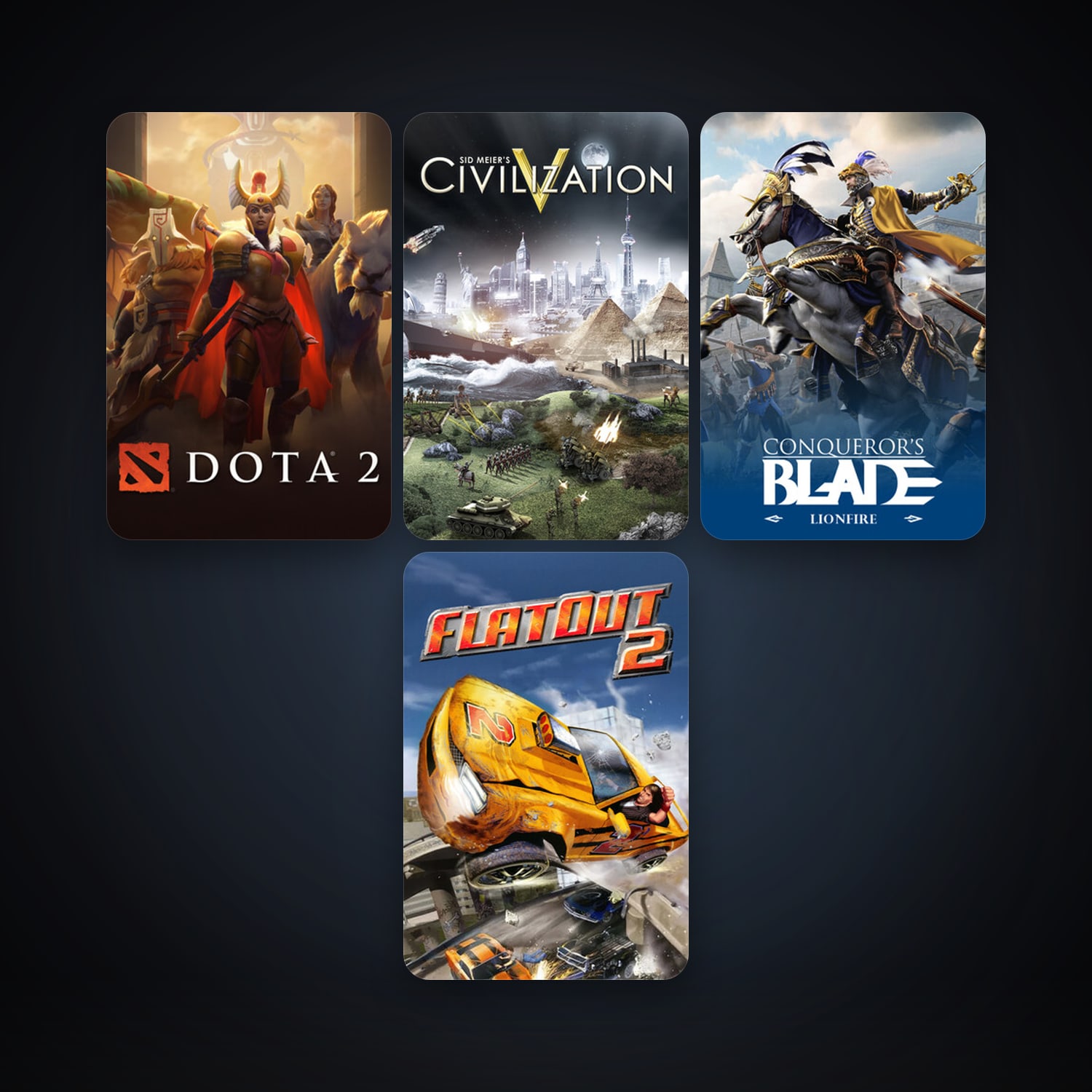 Dota 2 + FlatOut 2, 5 games, clean — HabibiAccounts