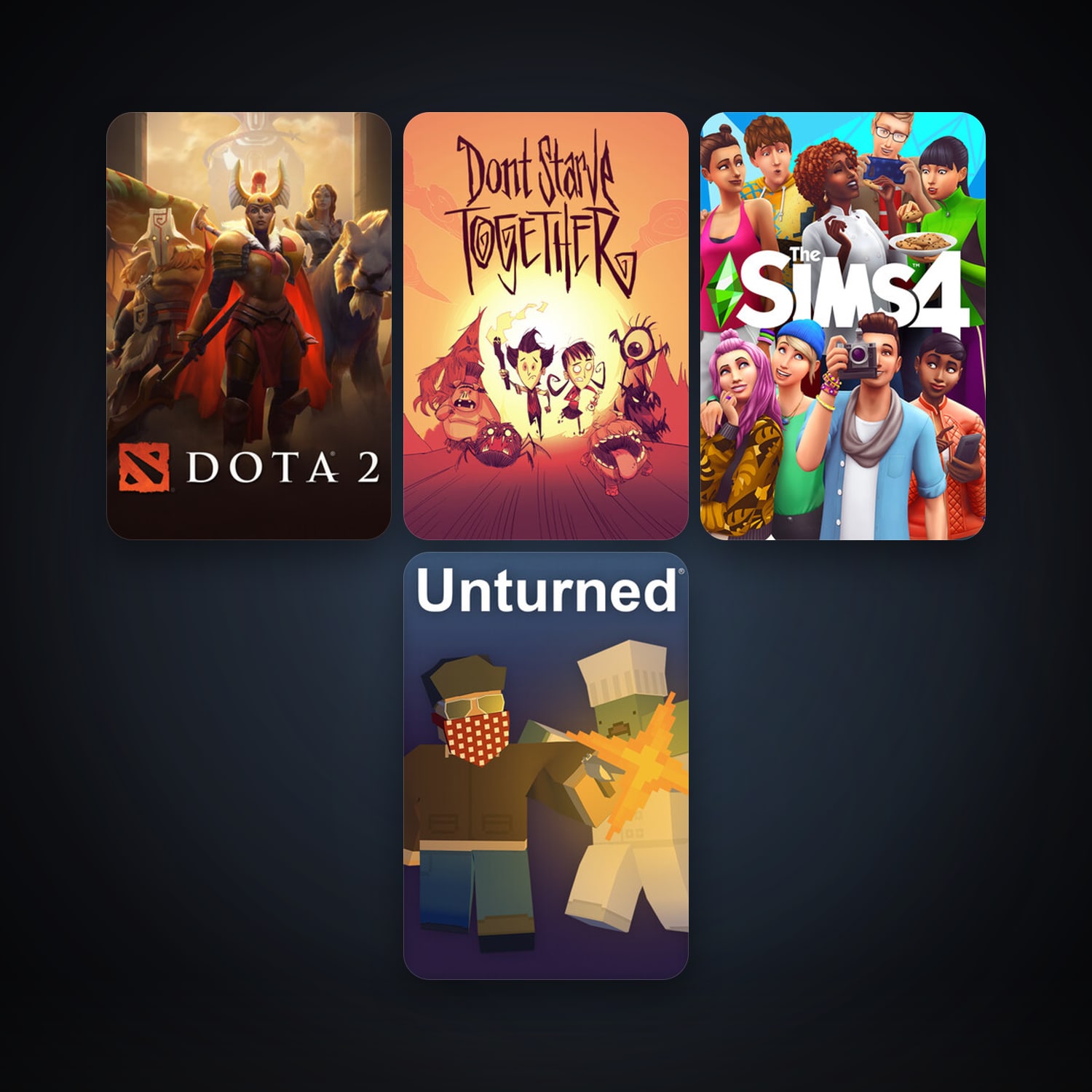 Unturned + Don't Starve Together, 4 games, clean — HabibiAccounts