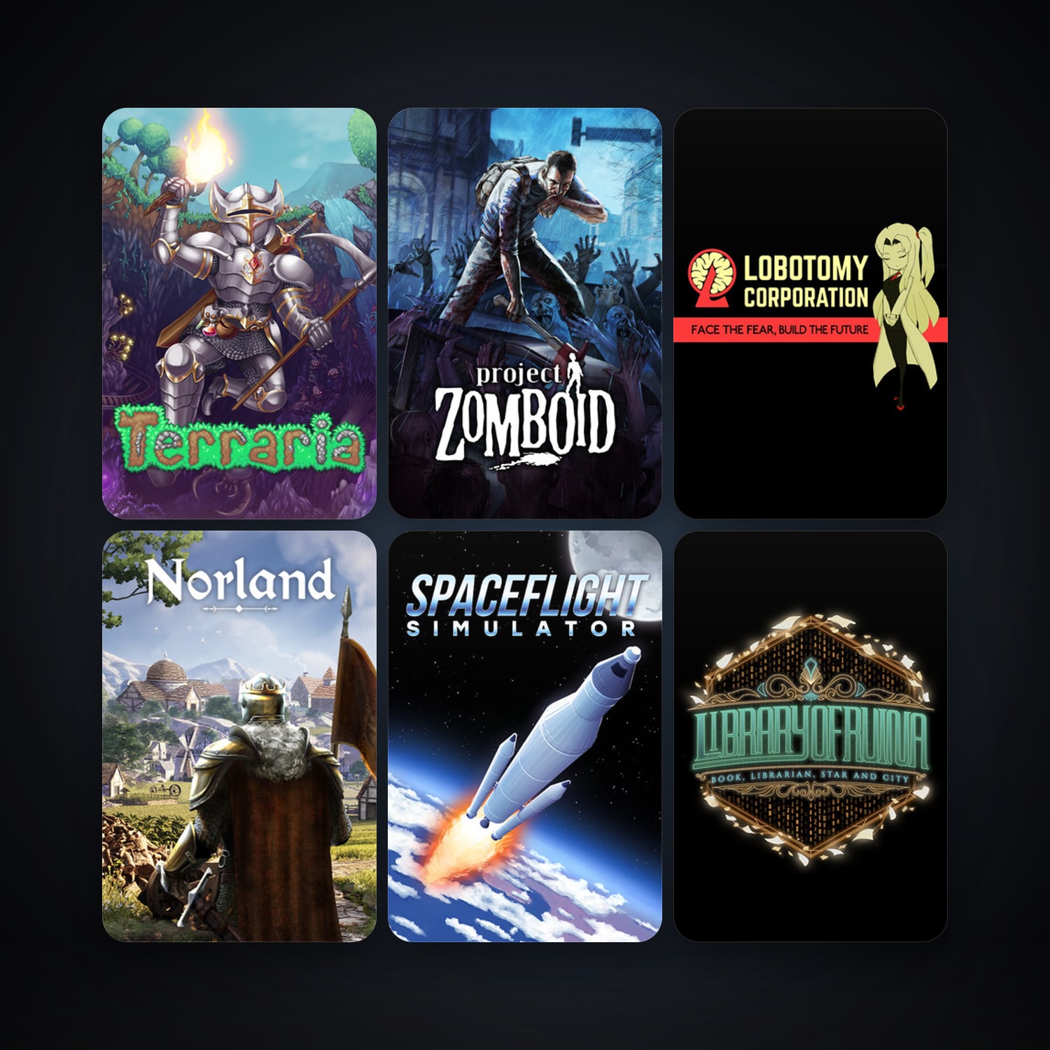 Terraria + Project Zomboid, 17 games, clean — HabibiAccounts