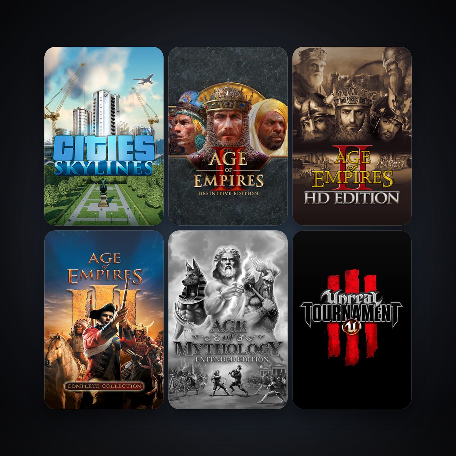 Unreal Tournament 3 Black + Age of Empires III, 11 games, clean — HabibiAccounts