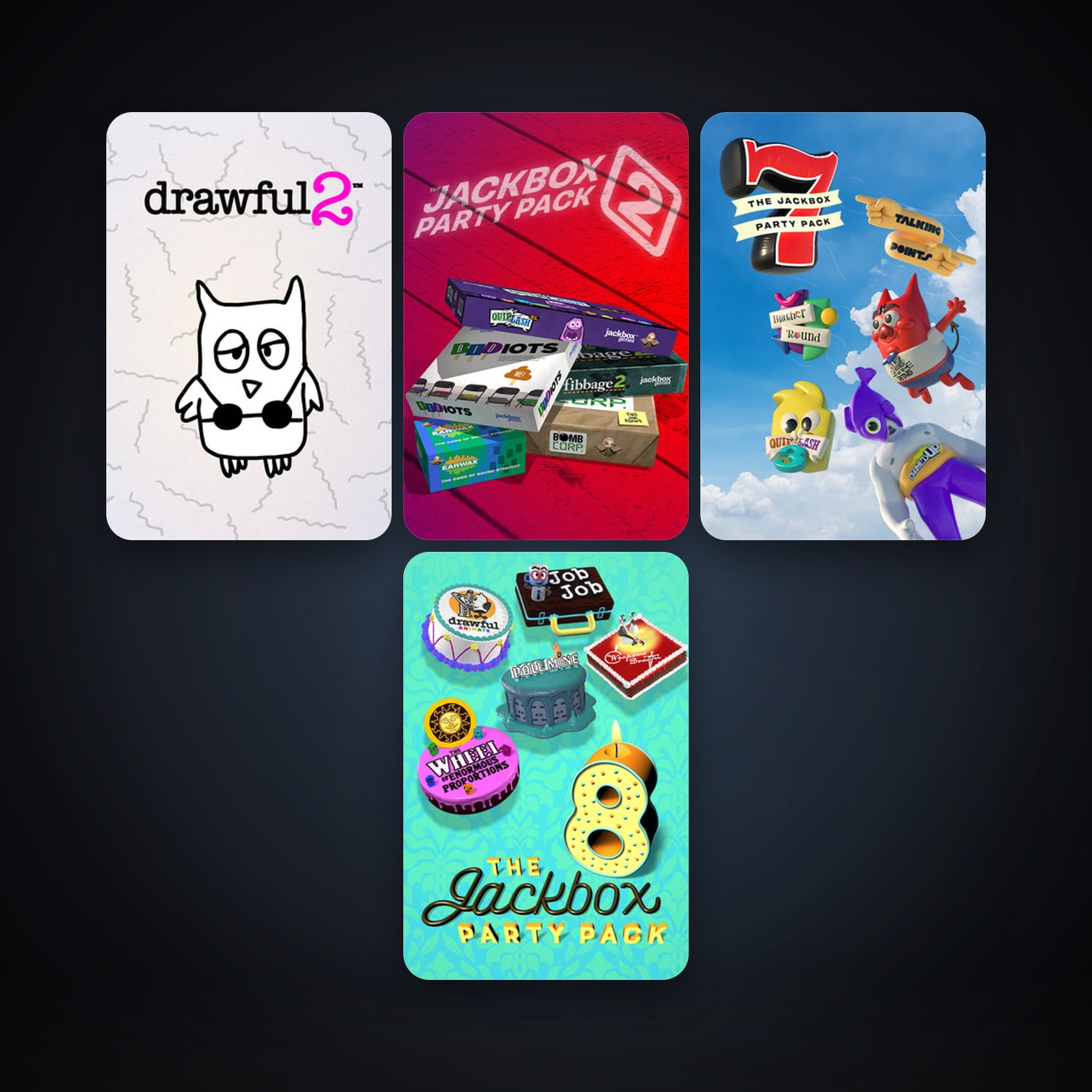 The Jackbox Party Pack 2 + Drawful 2, 6 games, clean — HabibiAccounts