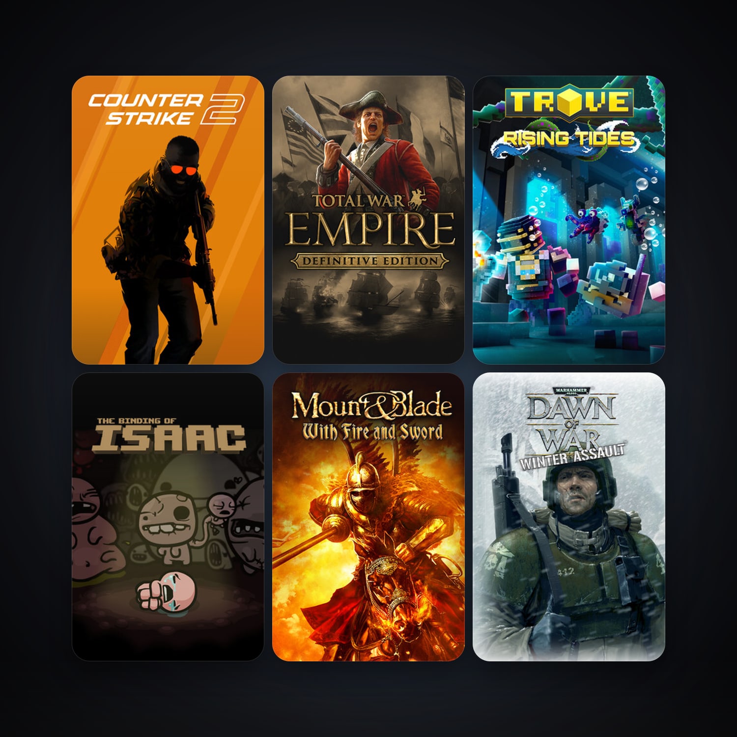 CS2 Prime + Warhammer 40,000: Dawn of War - Game of the Year Edition, 17 games, Steam 10, clean — HabibiAccounts