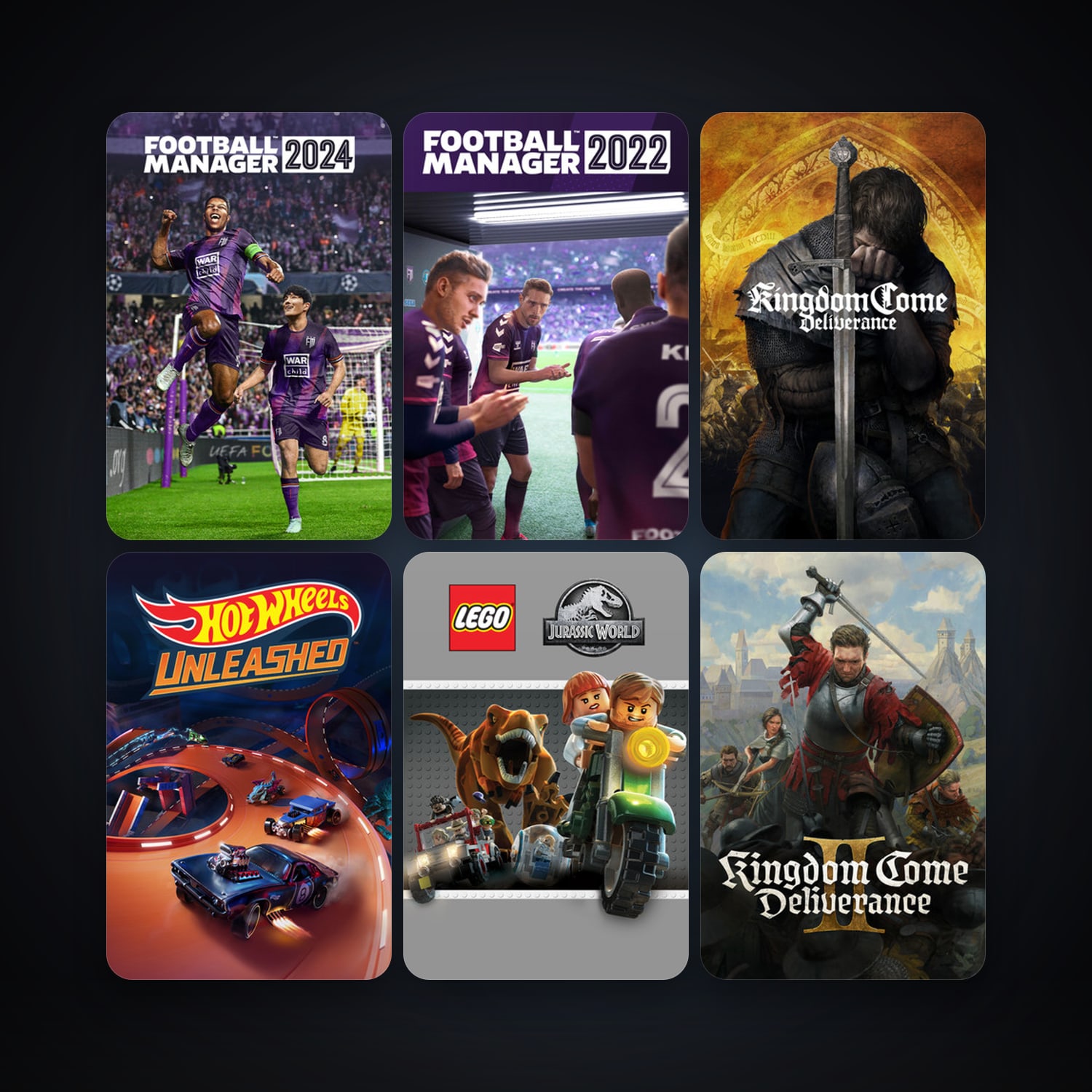 LEGO Jurassic World + Kingdom Come: Deliverance, 19 games, clean — HabibiAccounts