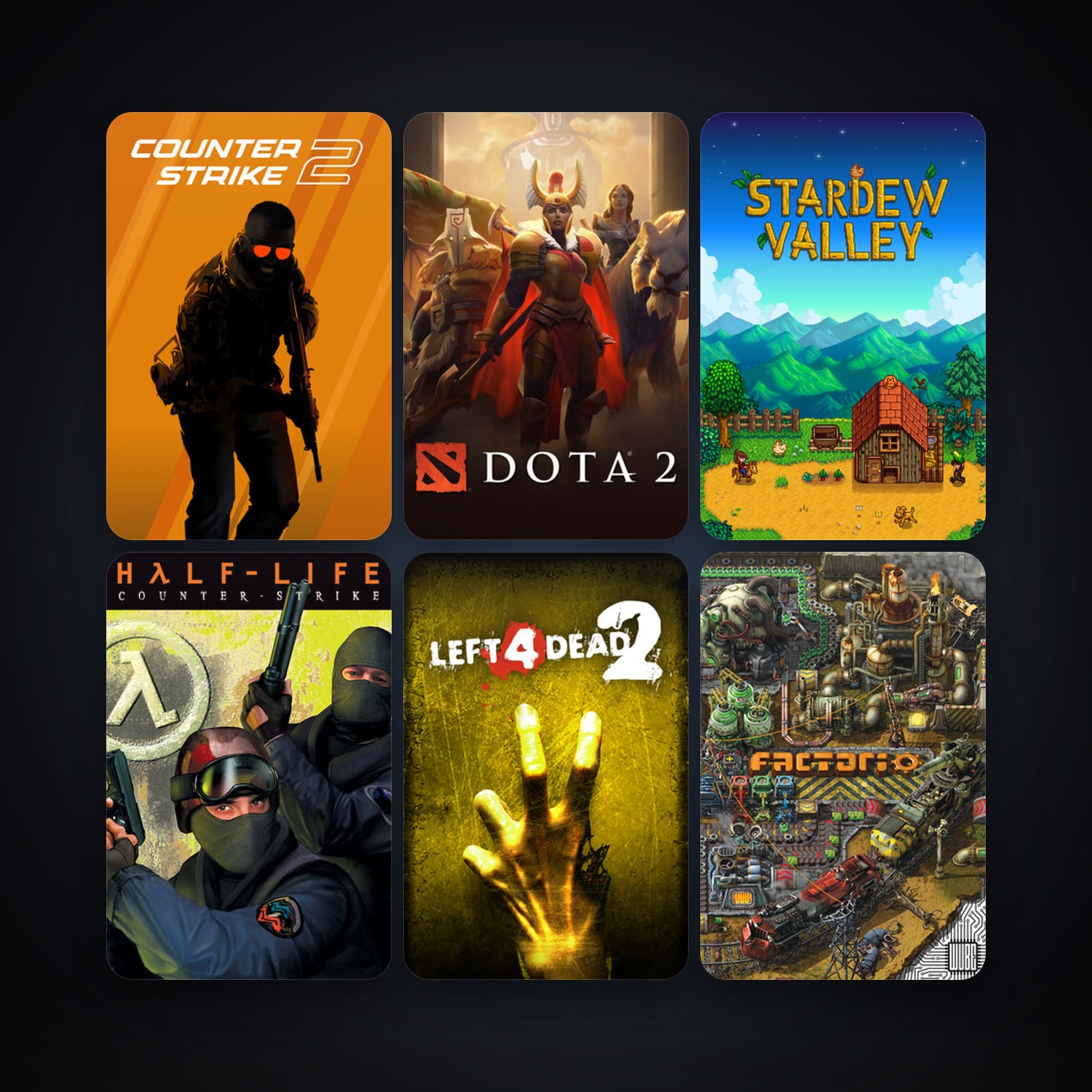 Counter-Strike + Team Fortress Classic, 36 games, Steam 11, clean — HabibiAccounts