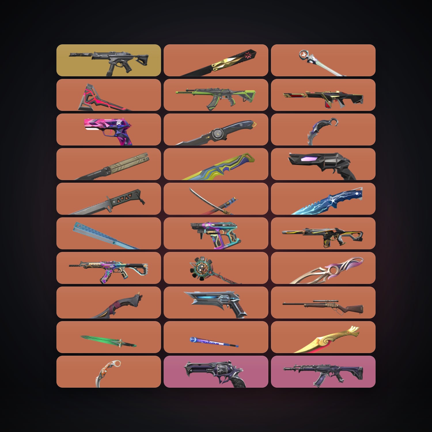 NA Gold 1 locker — 18 knives, 159 skins, lvl 265 — HabibiAccounts