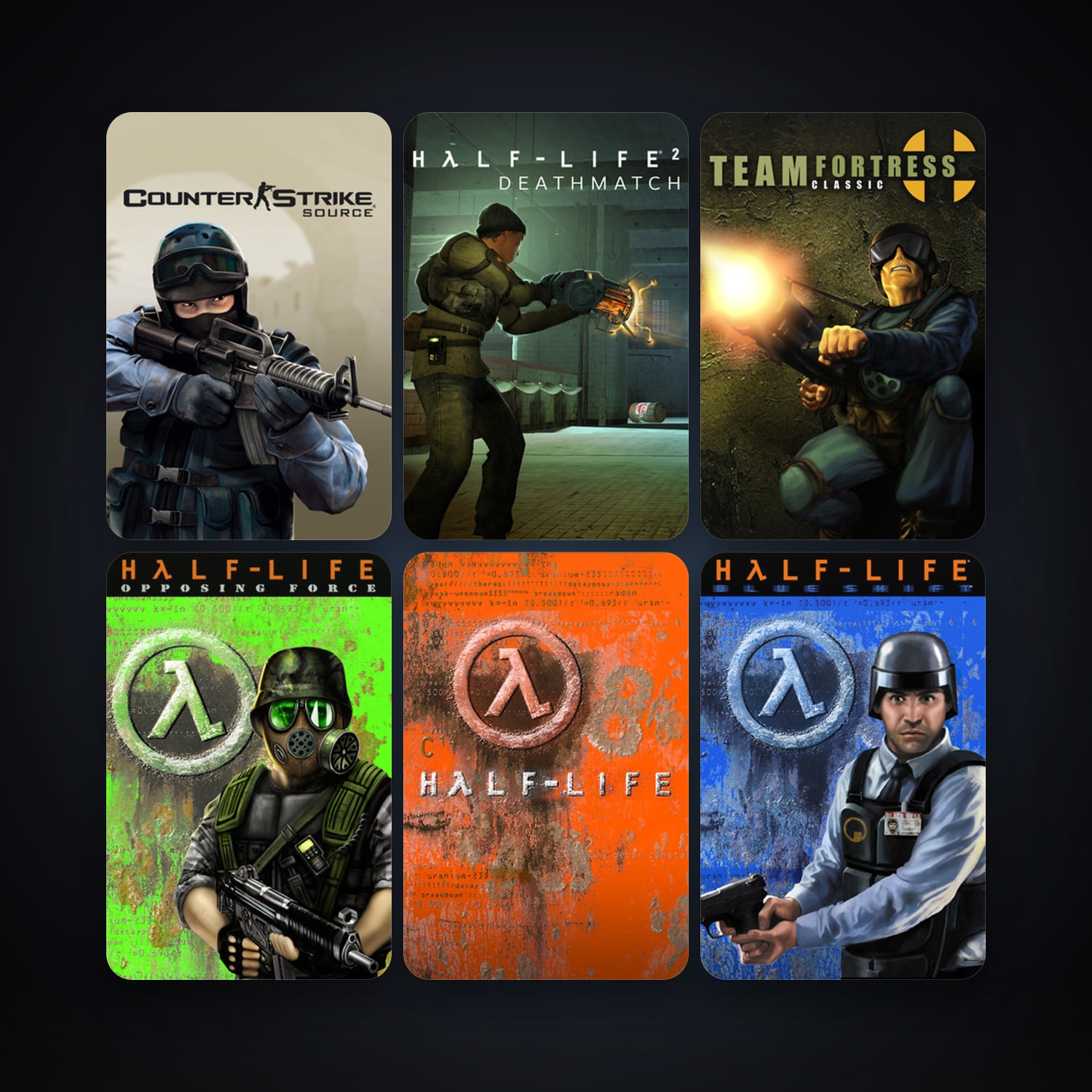 Team Fortress Classic + Half-Life: Opposing Force, 7 games, Steam 10, clean — HabibiAccounts