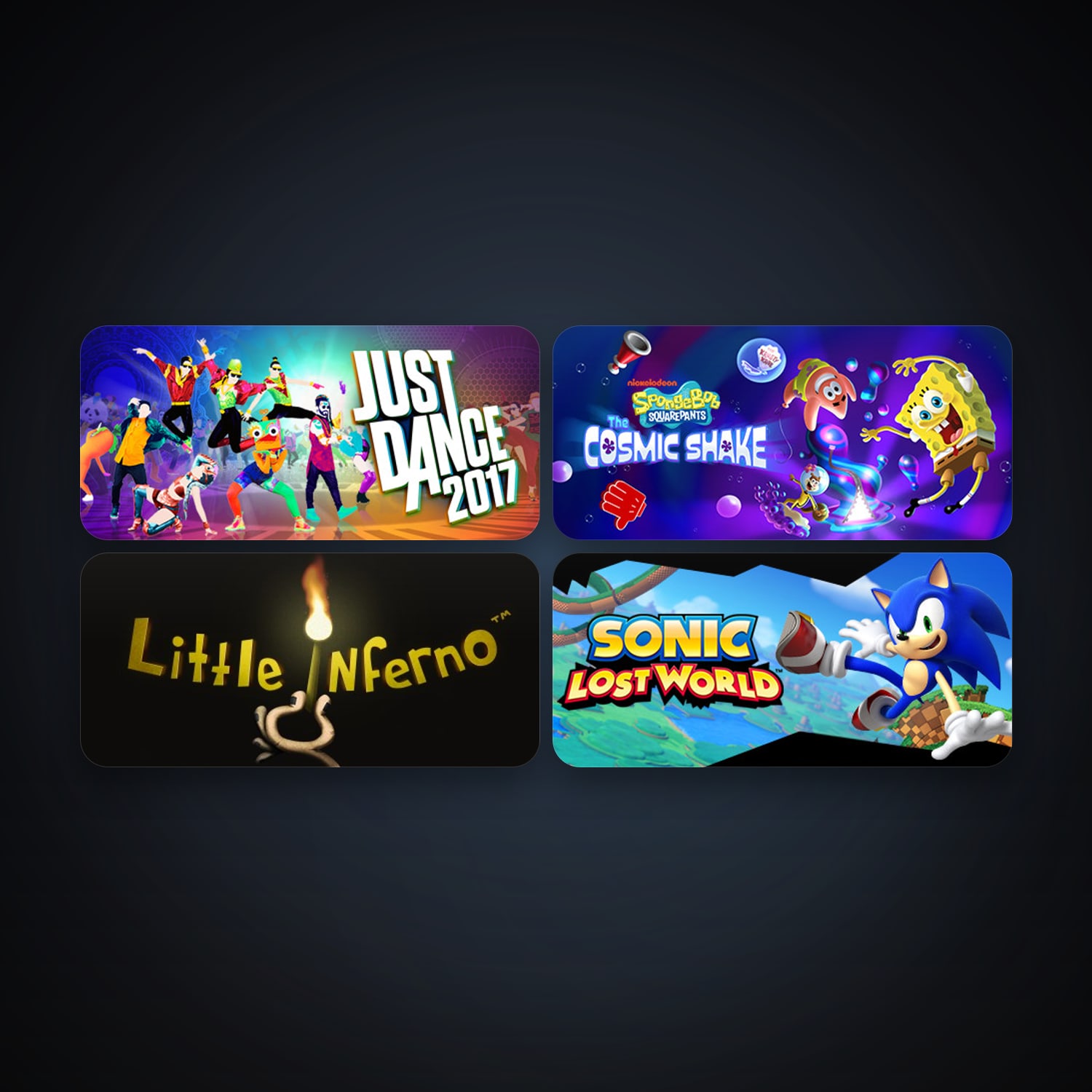 Little Inferno + Sonic Lost World, 6 games, clean — HabibiAccounts