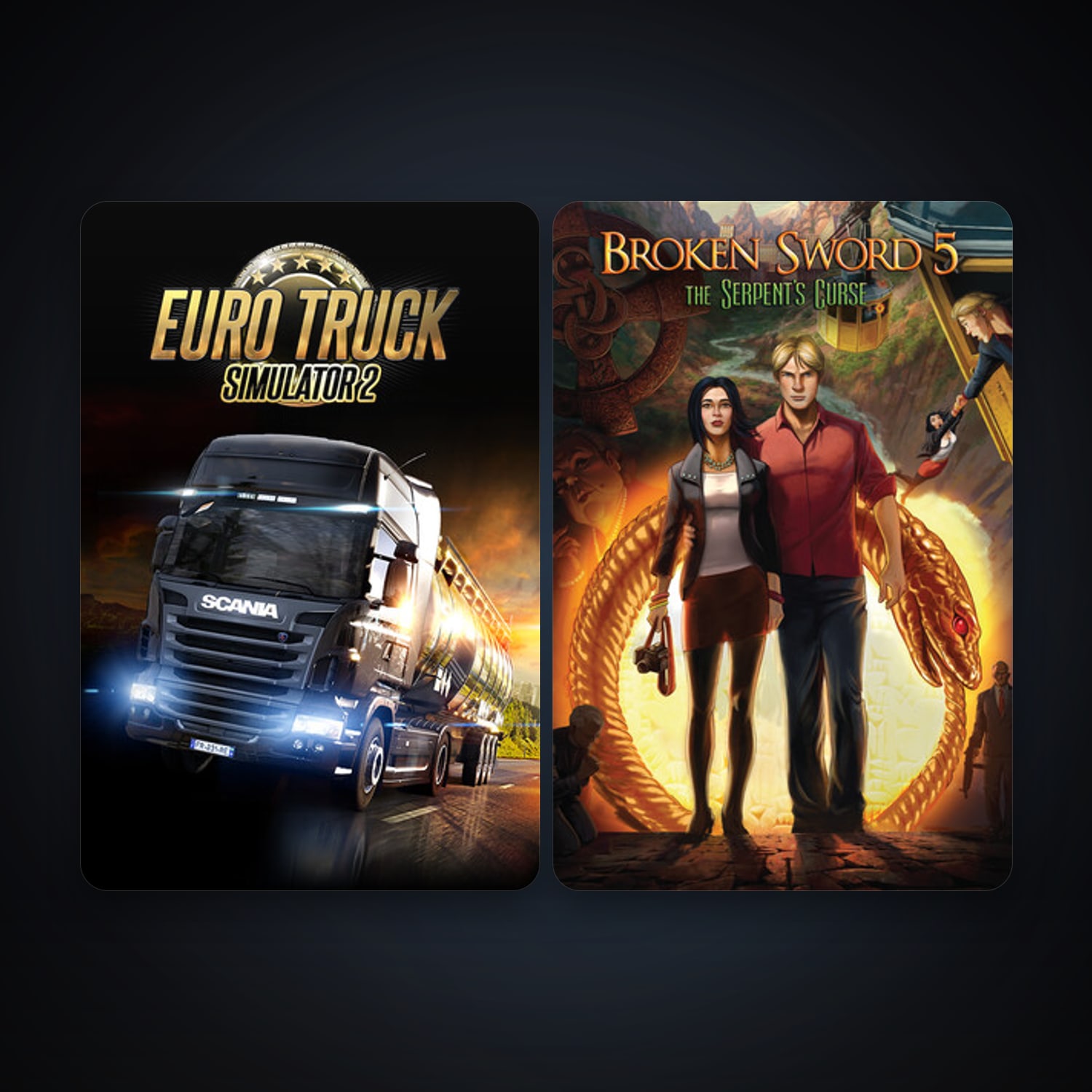 Euro Truck Simulator 2 + Broken Sword 5 - the Serpent's Curse, 5 games, clean — HabibiAccounts