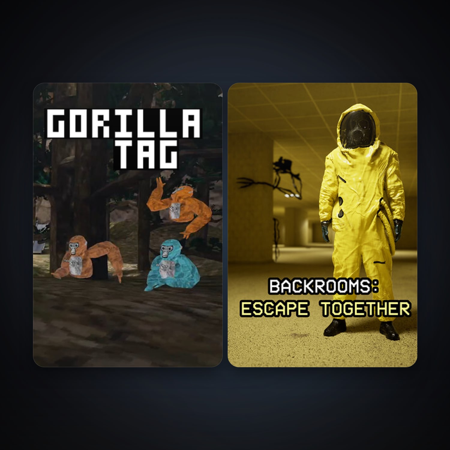 Gorilla Tag + Backrooms: Escape Together, 7 games, clean — HabibiAccounts