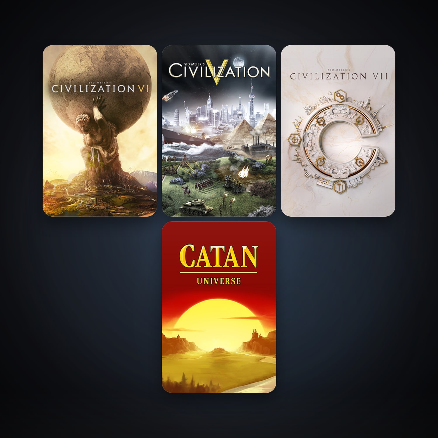 Sid Meier's Civilization V + Sid Meier's Civilization VI, 8 games, clean — HabibiAccounts