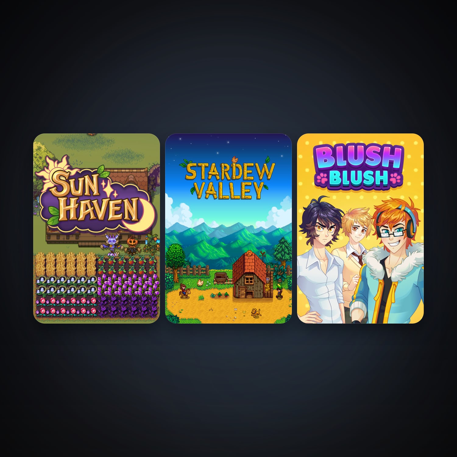 Stardew Valley + Blush Blush, 6 games, clean — HabibiAccounts