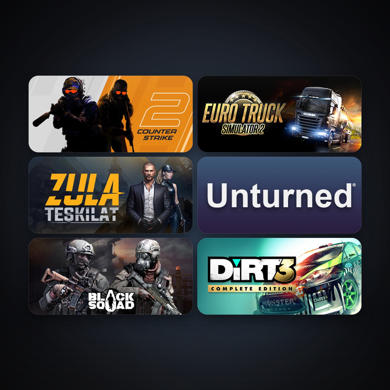 CS2 Prime + Euro Truck Simulator 2, 9 games, clean — HabibiAccounts