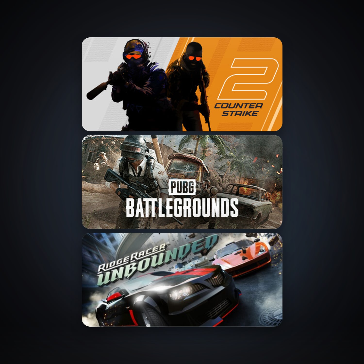CS2 Prime + Ridge Racer Unbounded, 3 games, clean — HabibiAccounts