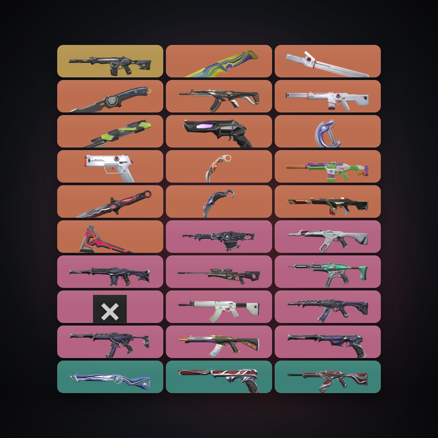 LA Plat 1 locker — 9 knives, 105 skins, lvl 183 — HabibiAccounts