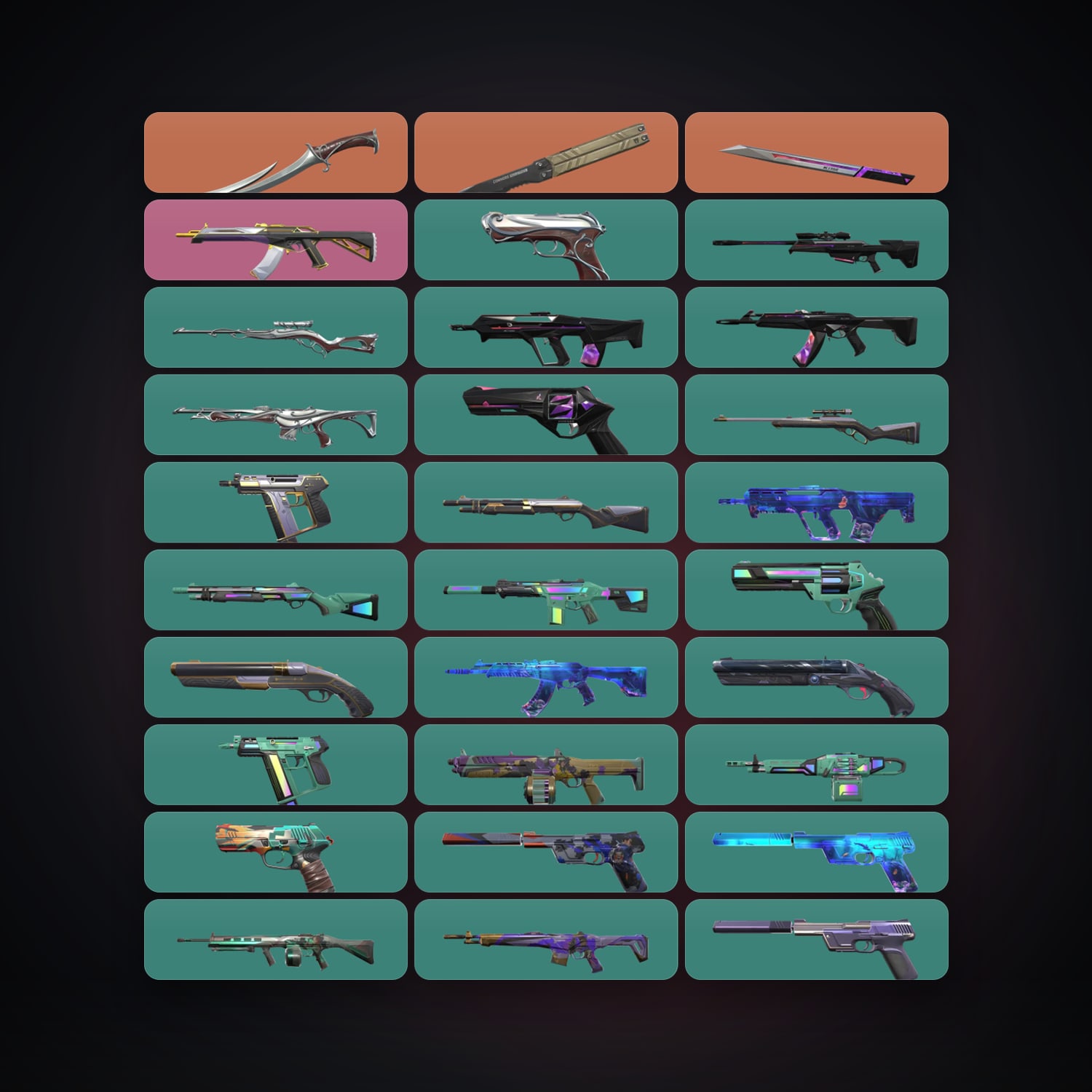 LA Diamond 3 locker — 3 knives, 31 skins, lvl 119 — HabibiAccounts