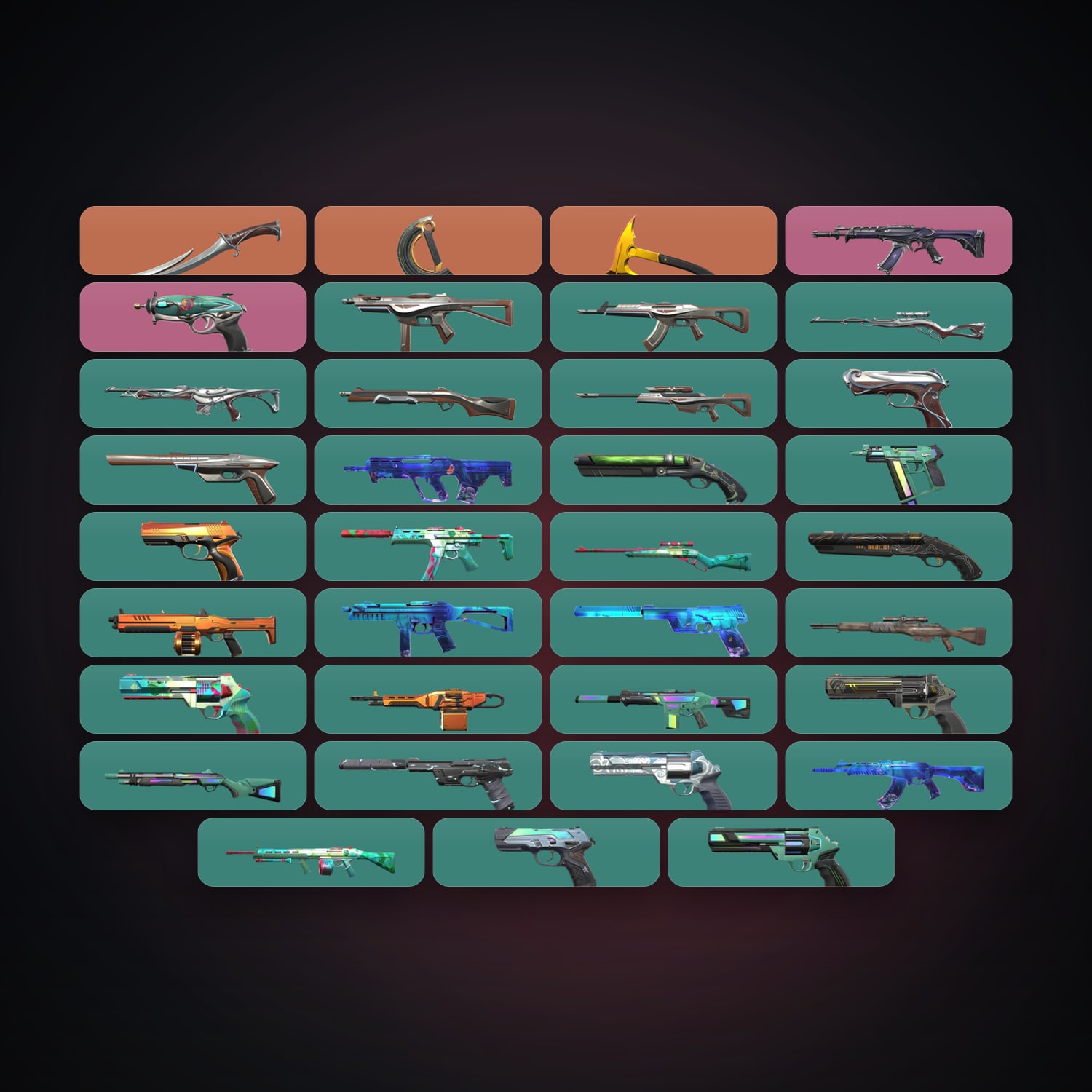 LA Gold 3 locker — 3 knives, 36 skins, lvl 134 — HabibiAccounts