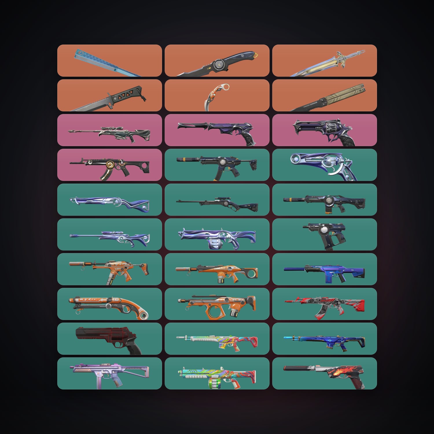 LA Silver 1 locker — 6 knives, 52 skins, lvl 114 — HabibiAccounts