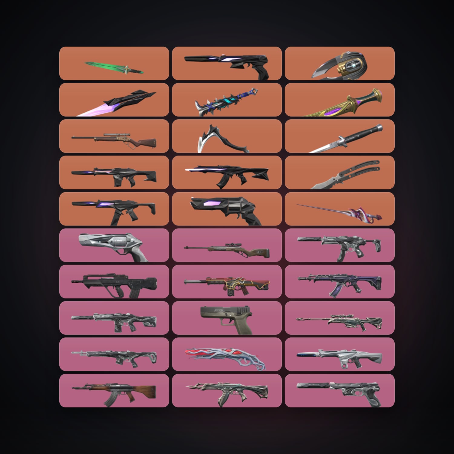 NA Ascendant 3 locker — 9 knives, 108 skins, lvl 243 — HabibiAccounts