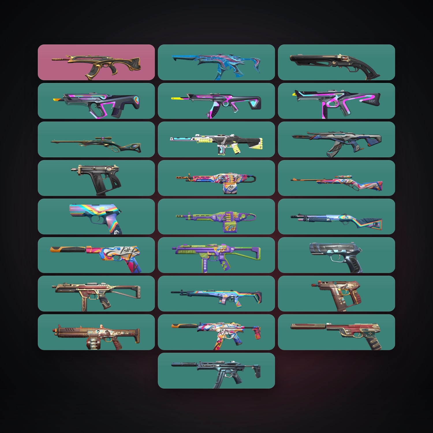 NA Gold 2 locker — 25 skins, lvl 38 — HabibiAccounts