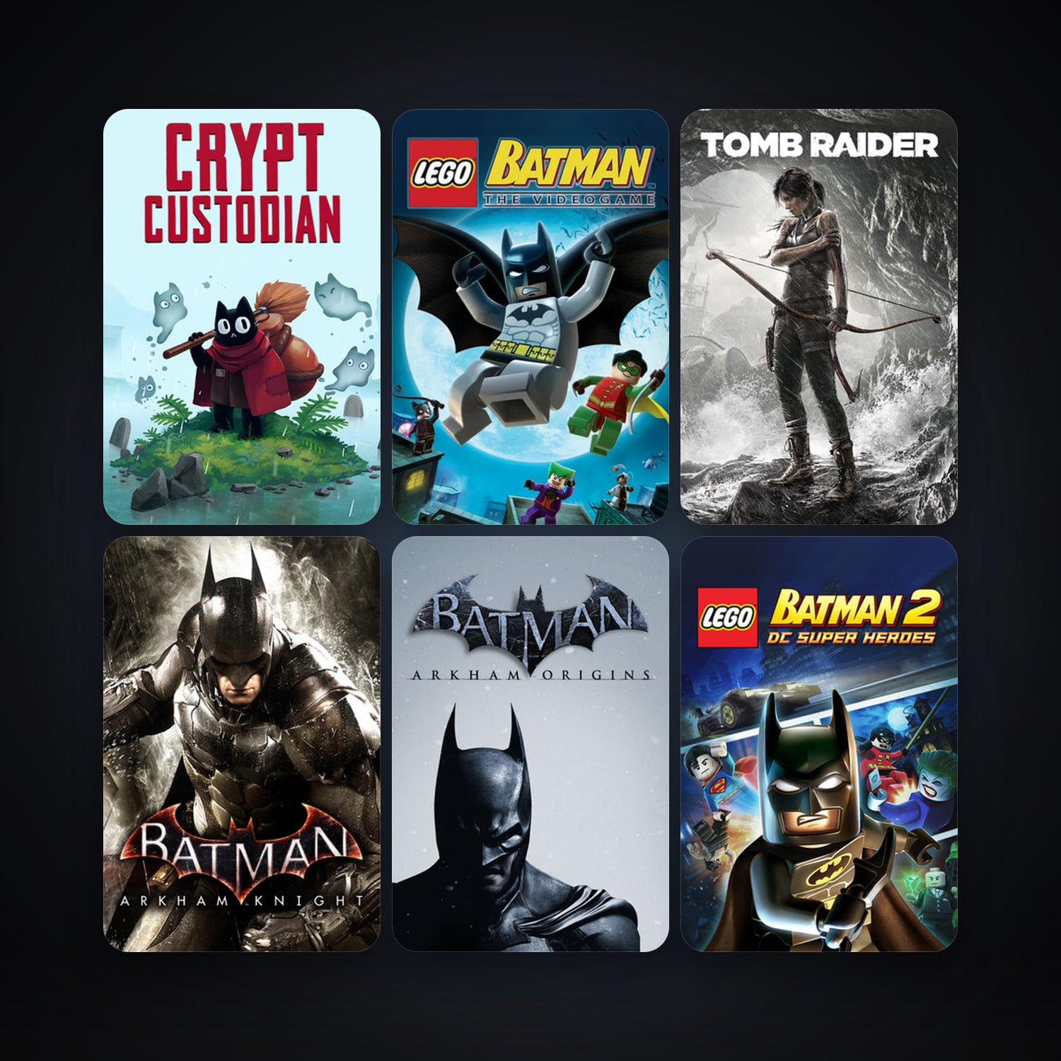 LEGO Batman: The Videogame + Tomb Raider, 25 games, clean — HabibiAccounts
