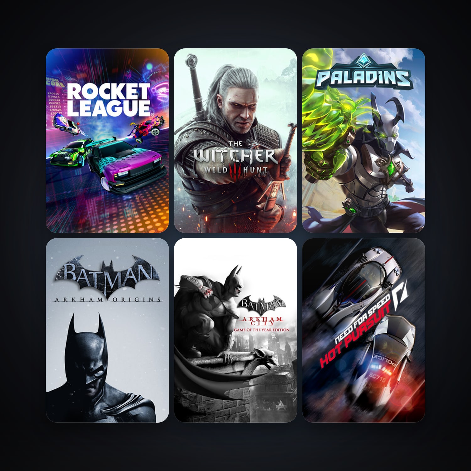 Need For Speed: Hot Pursuit + Batman: Arkham City - Game of the Year Edition, 31 games, clean — HabibiAccounts