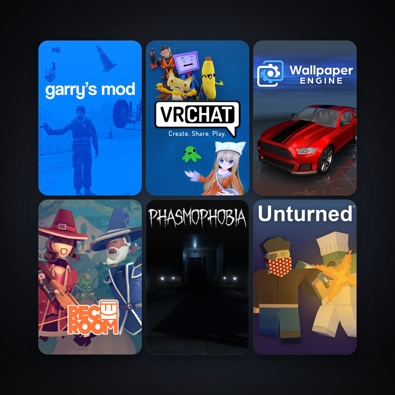 Garry's Mod + Unturned, 10 games, clean — HabibiAccounts