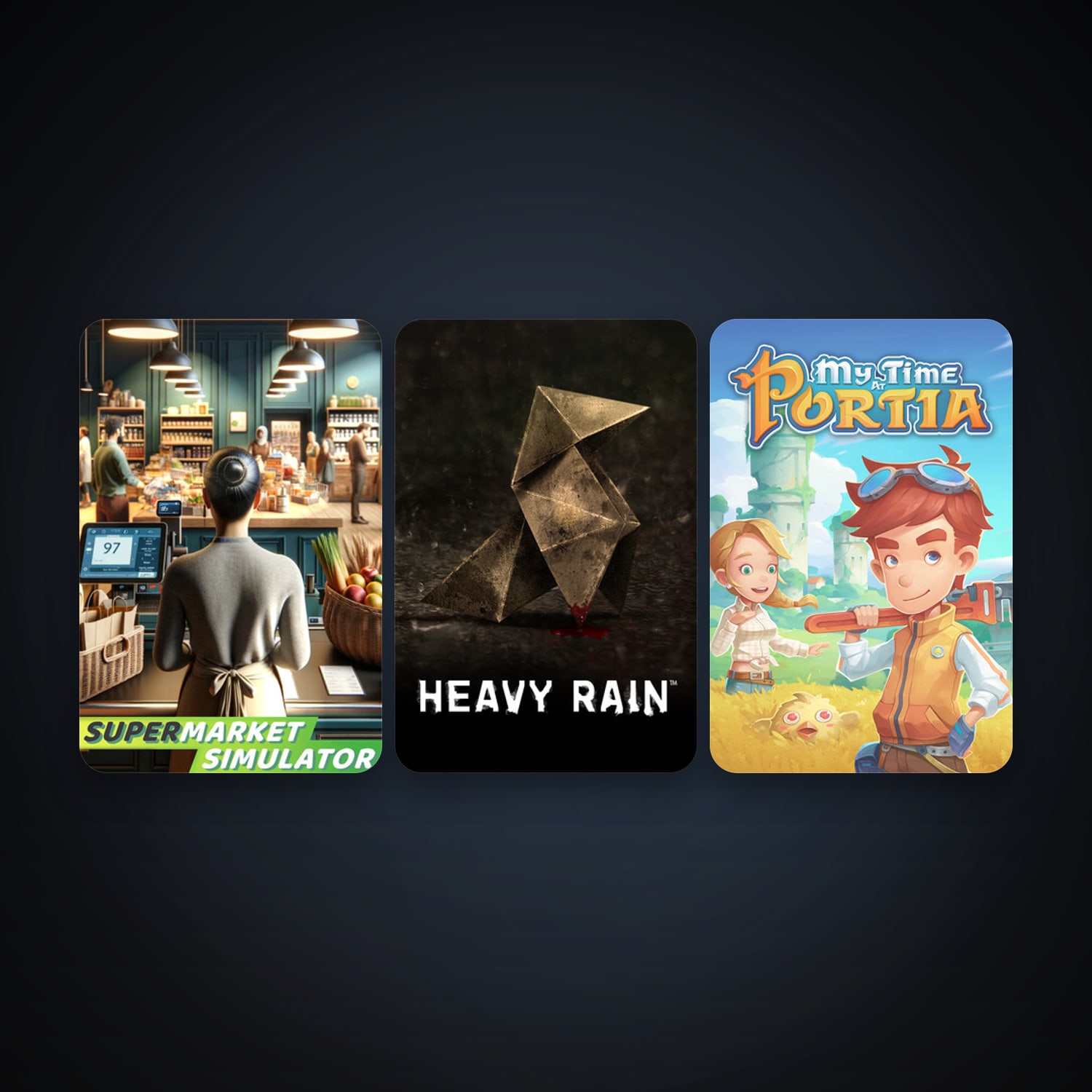 My Time At Portia + Heavy Rain, 9 games, clean — HabibiAccounts