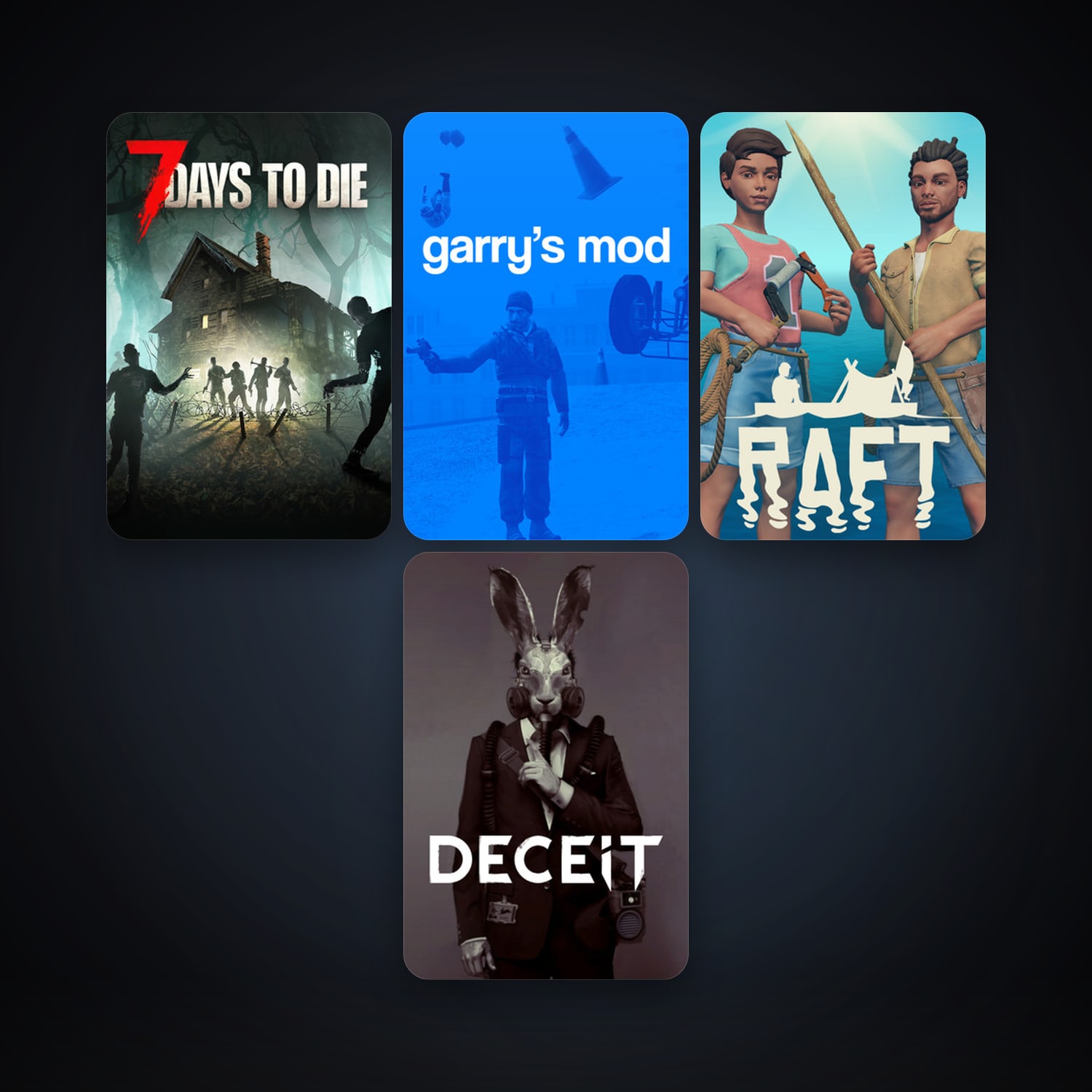 Garry's Mod + 7 Days to Die, 8 games, clean — HabibiAccounts