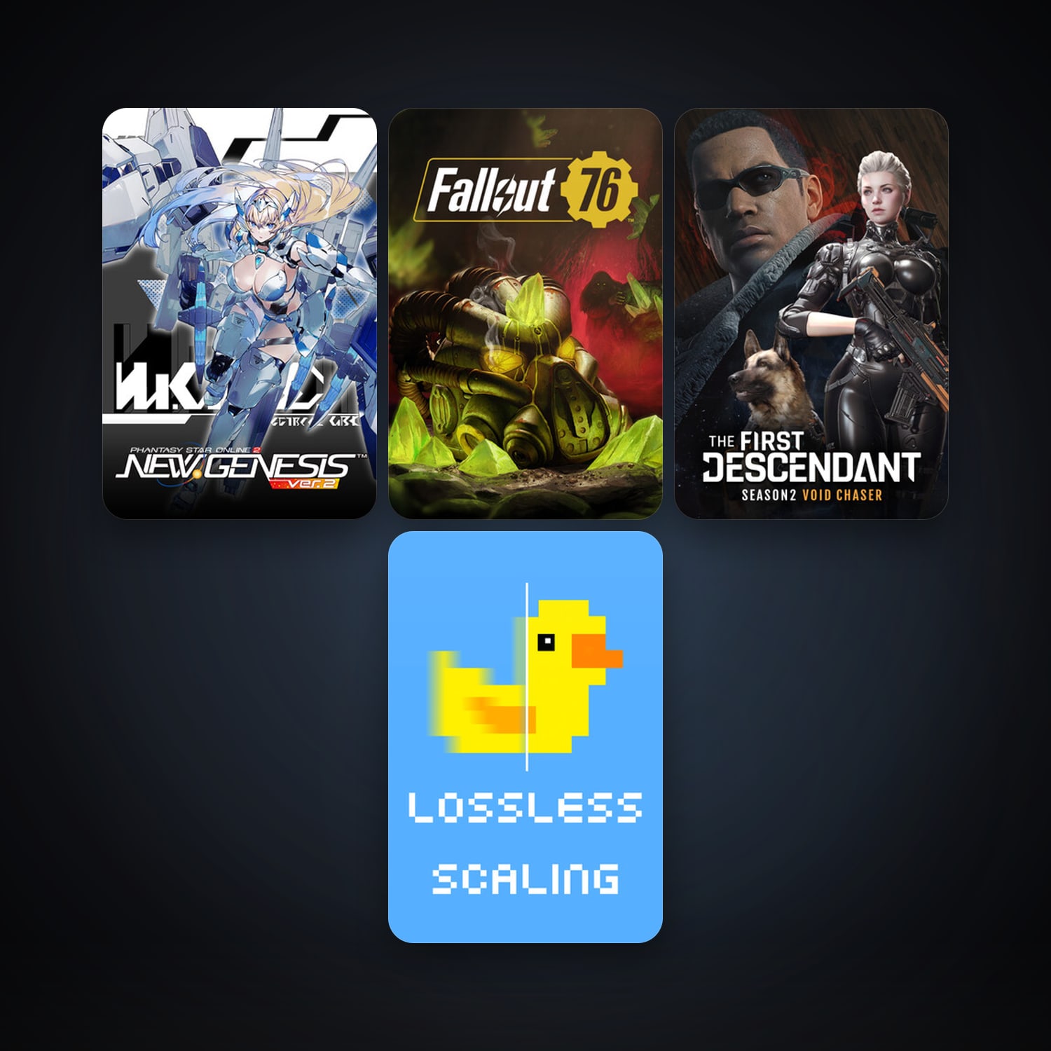 Lossless Scaling + Phantasy Star Online 2 New Genesis, 6 games, clean — HabibiAccounts