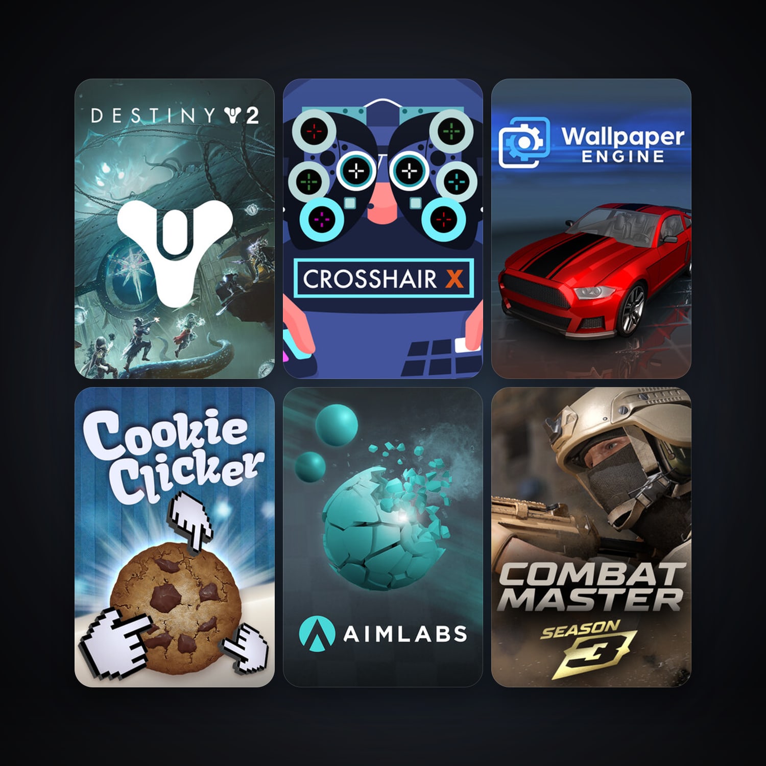 Wallpaper Engine + Aimlabs, 22 games, clean — HabibiAccounts