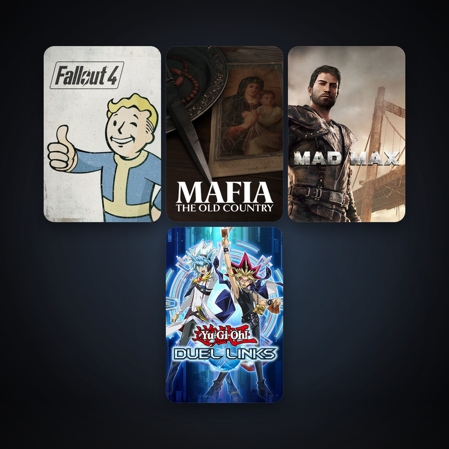 Mad Max + Fallout 4, 8 games, clean — HabibiAccounts